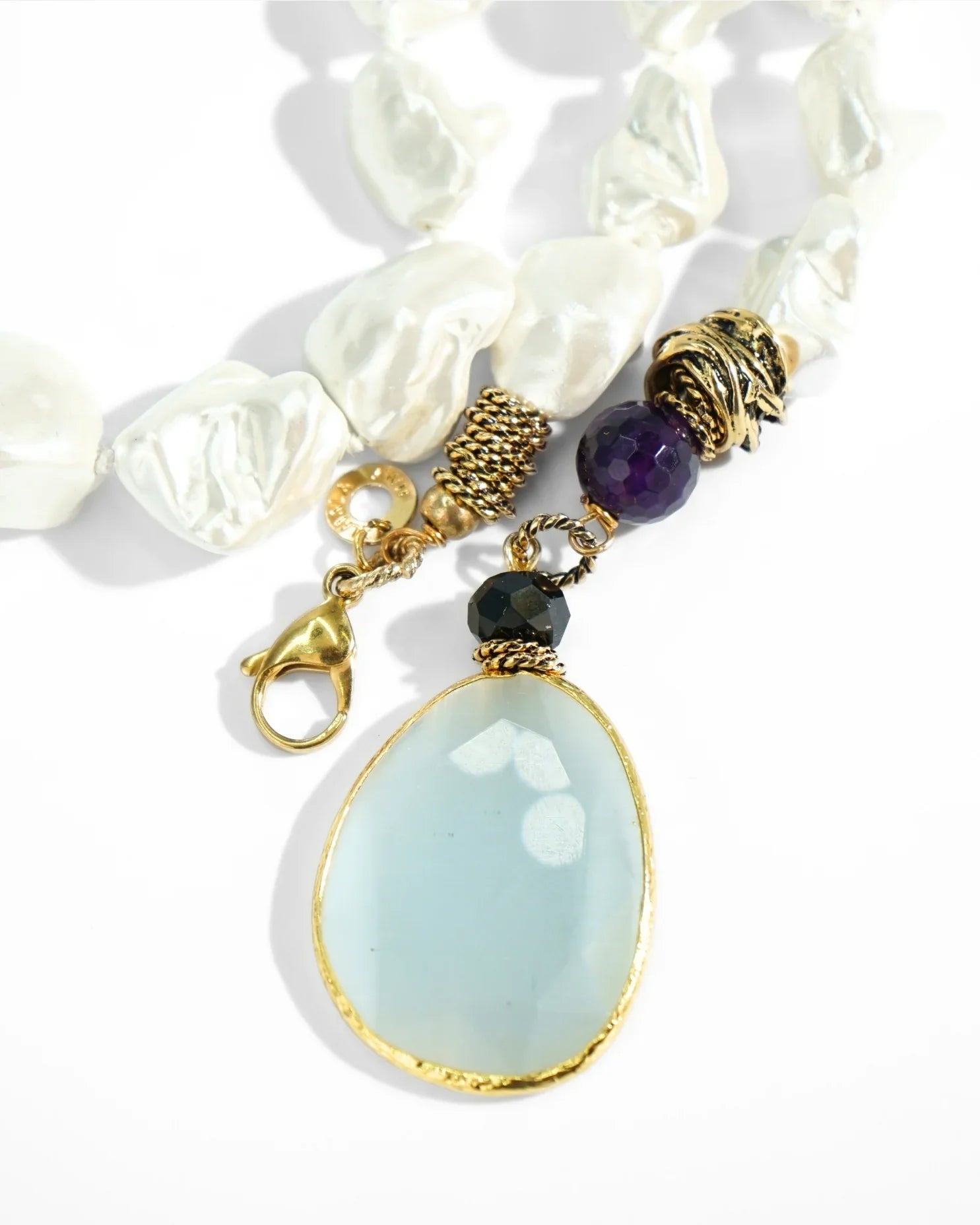 COLLANA SCIARPA PERLA | BIANCO