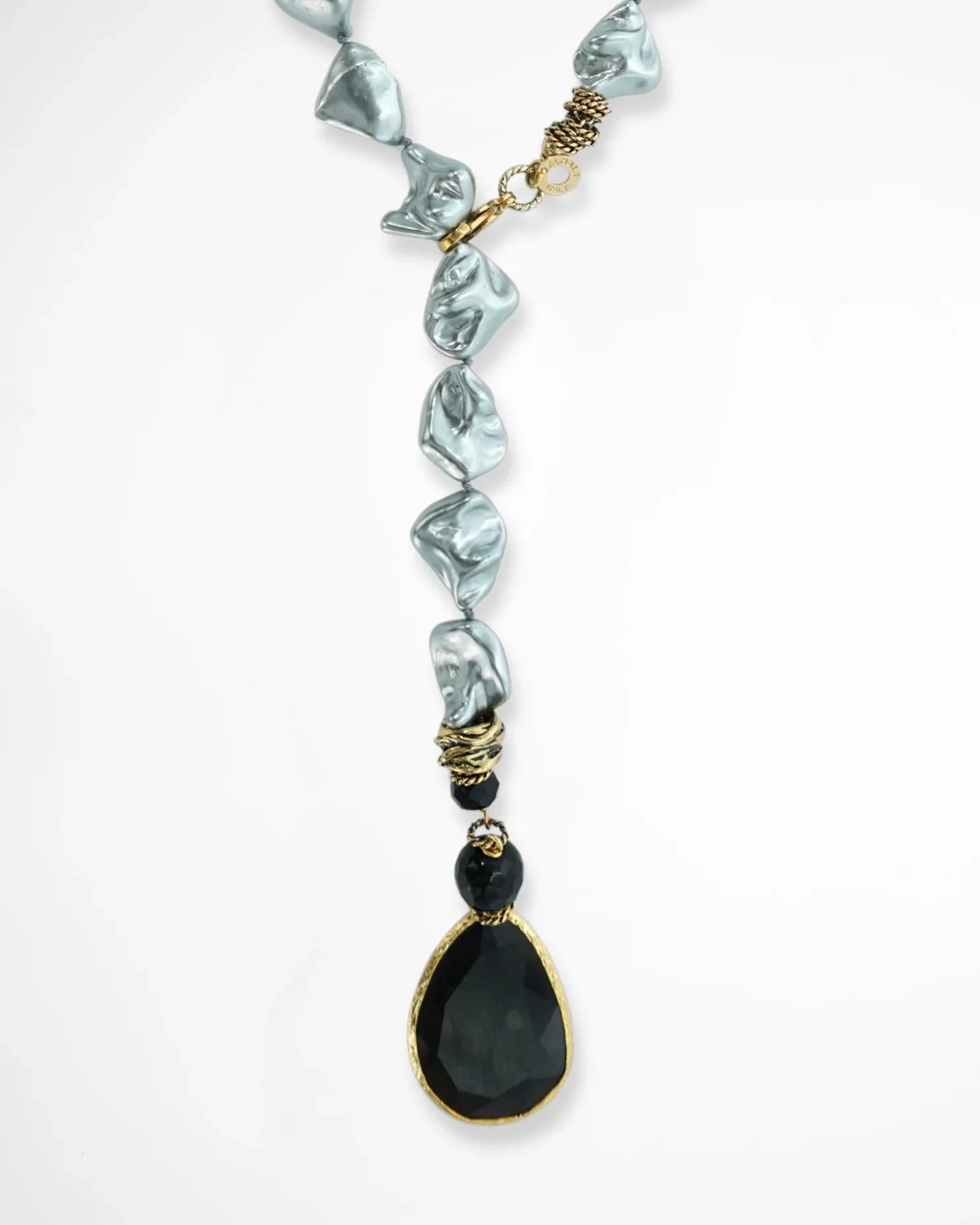 COLLANA SCIARPA PERLA | GRIGIO