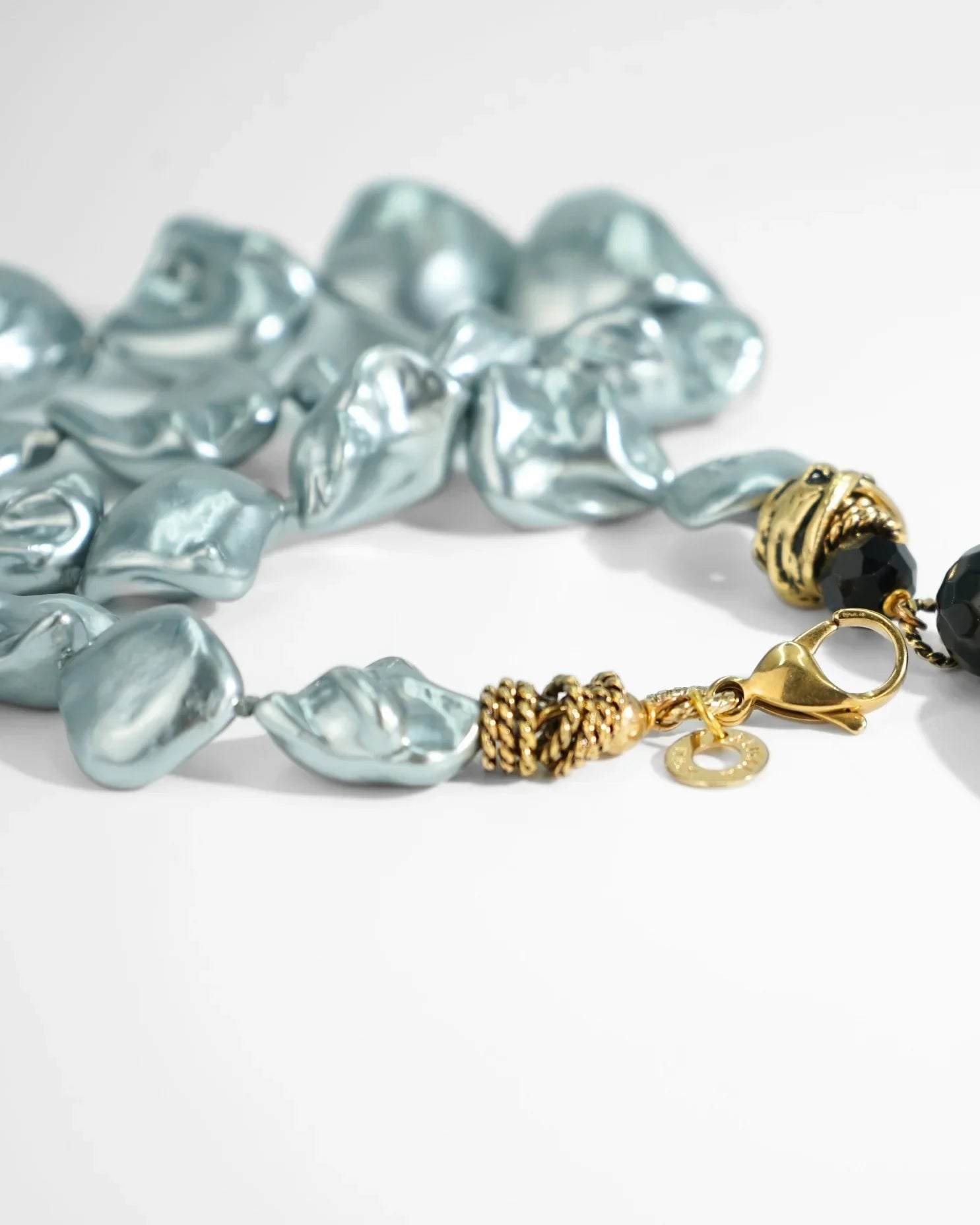 COLLANA SCIARPA PERLA | GRIGIO