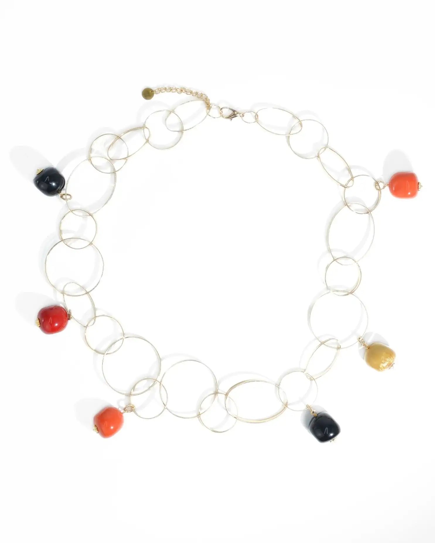 COLLANA DOUBLE ACETATE | NERO/ROSSO
