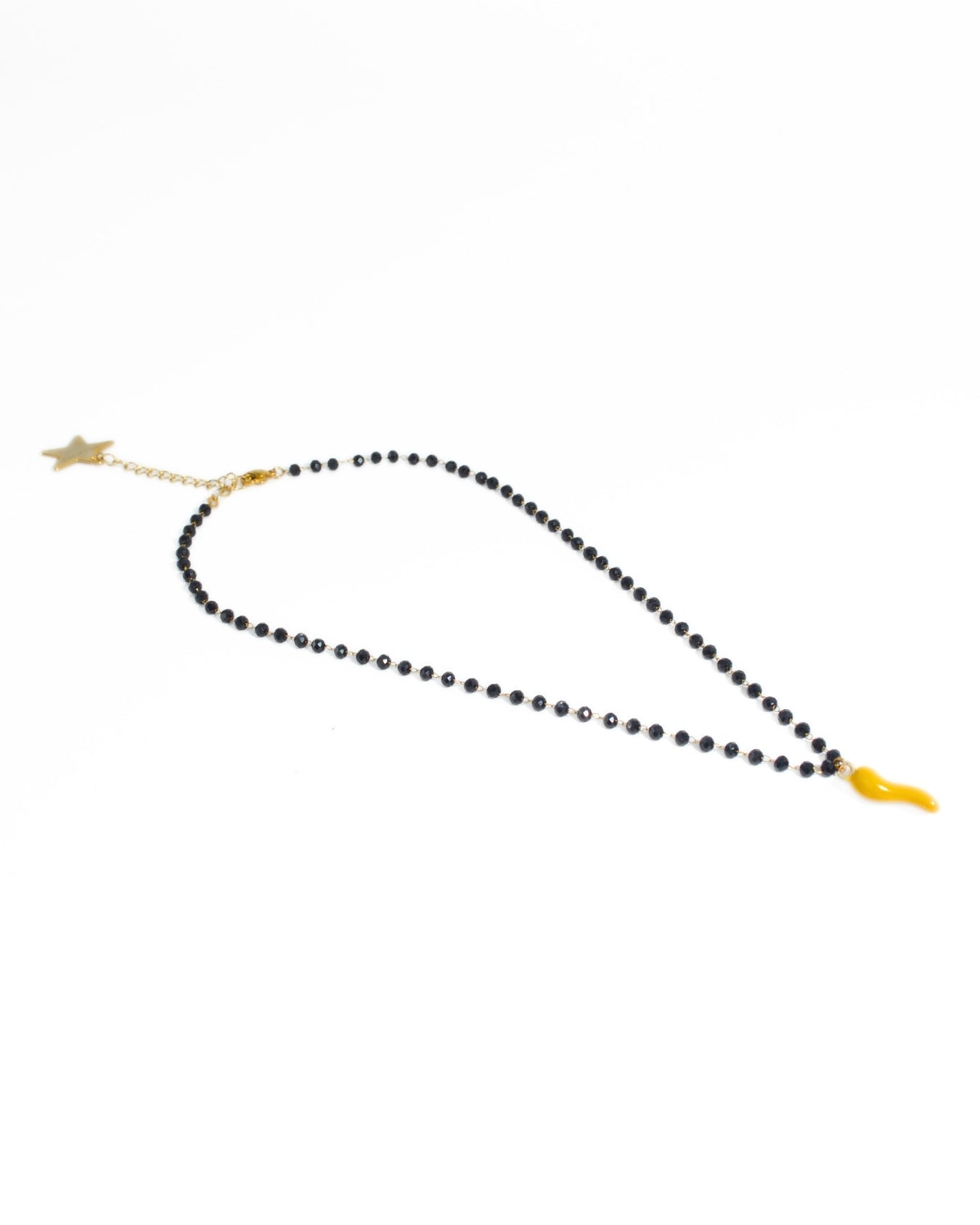 COLLANA ROSARIO CORNO| GIALLO