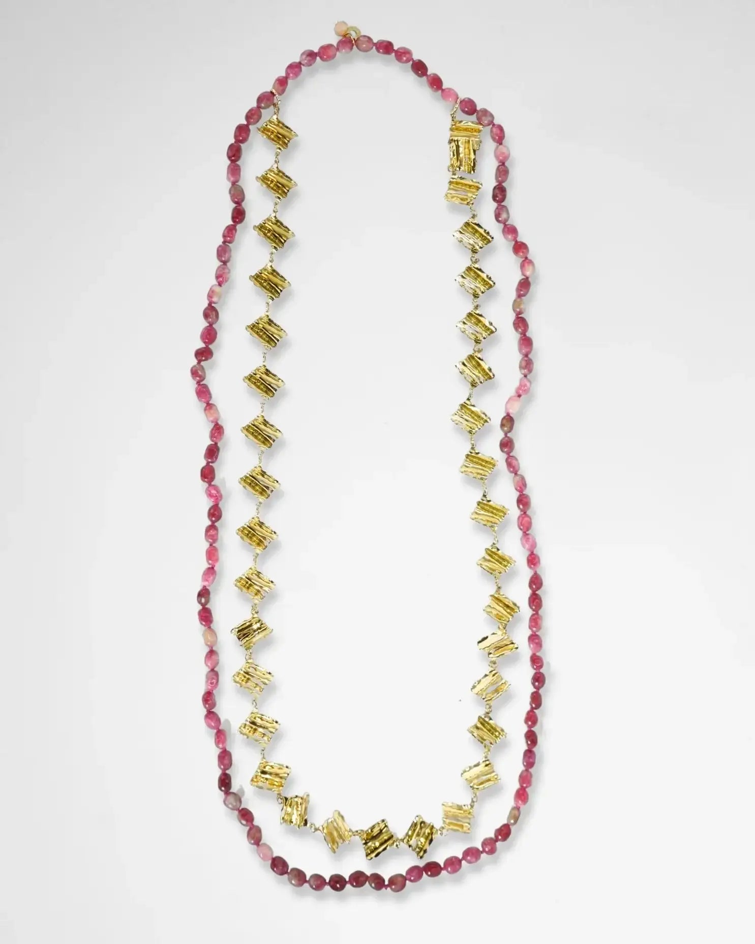 COLLANA DOUBLE STONE | FUCSIA