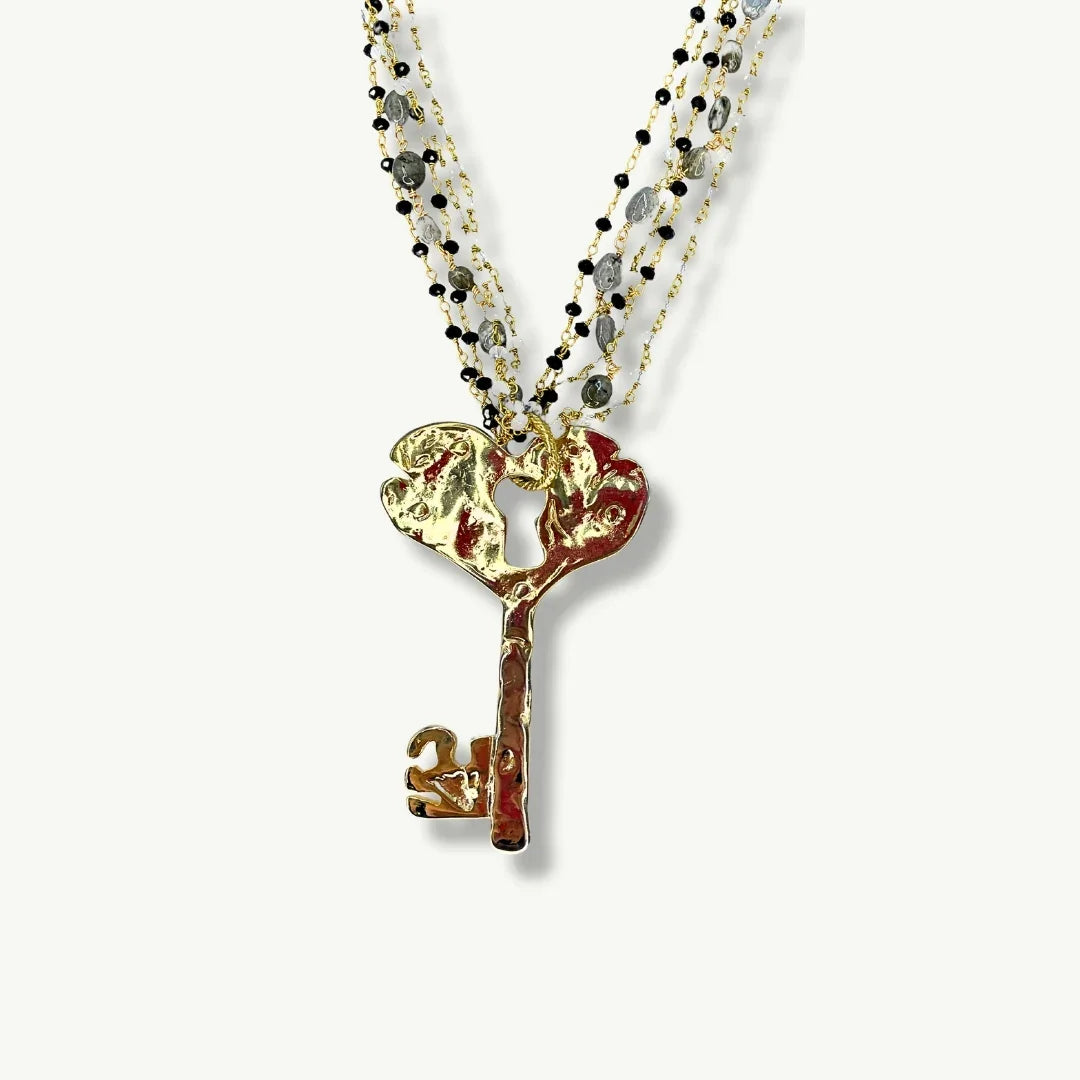 COLLANA ROSARIO KEY | NERO