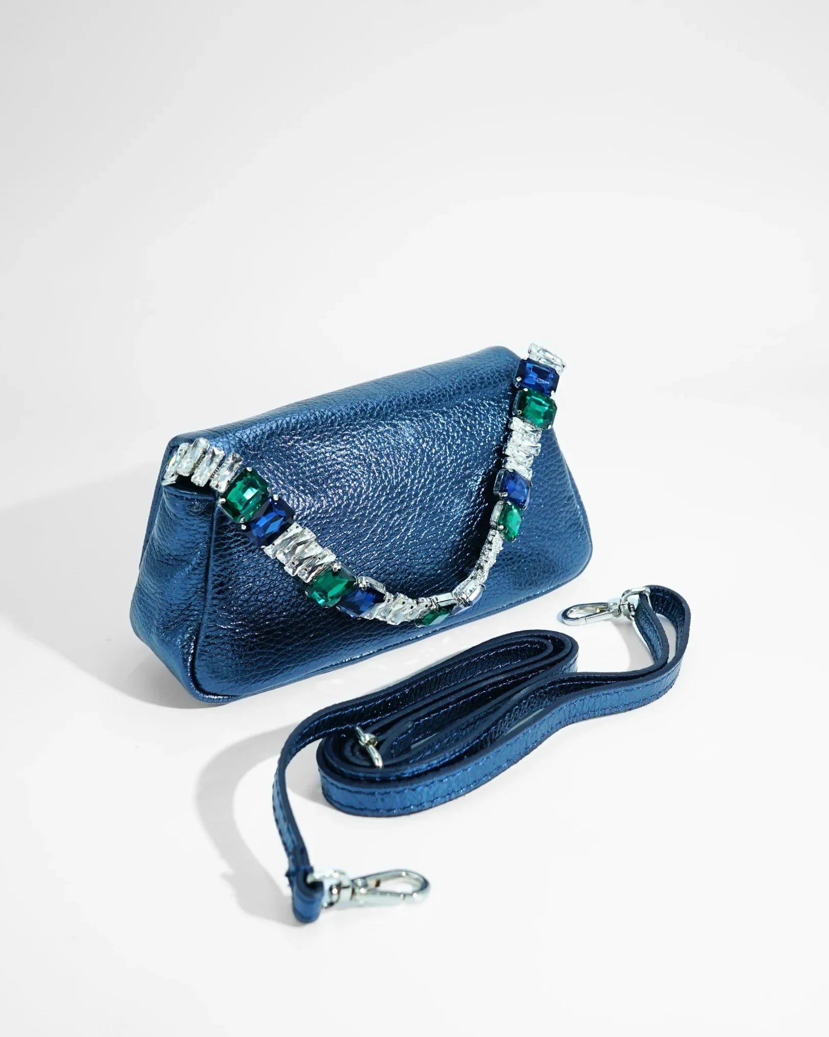 POCHETTE MIA LAMINATED | BLU