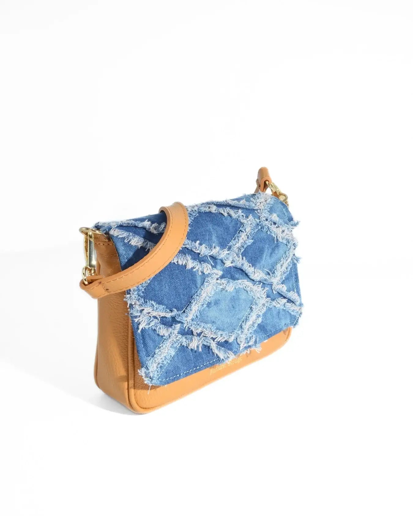 DENIM POUCH | COGNAC