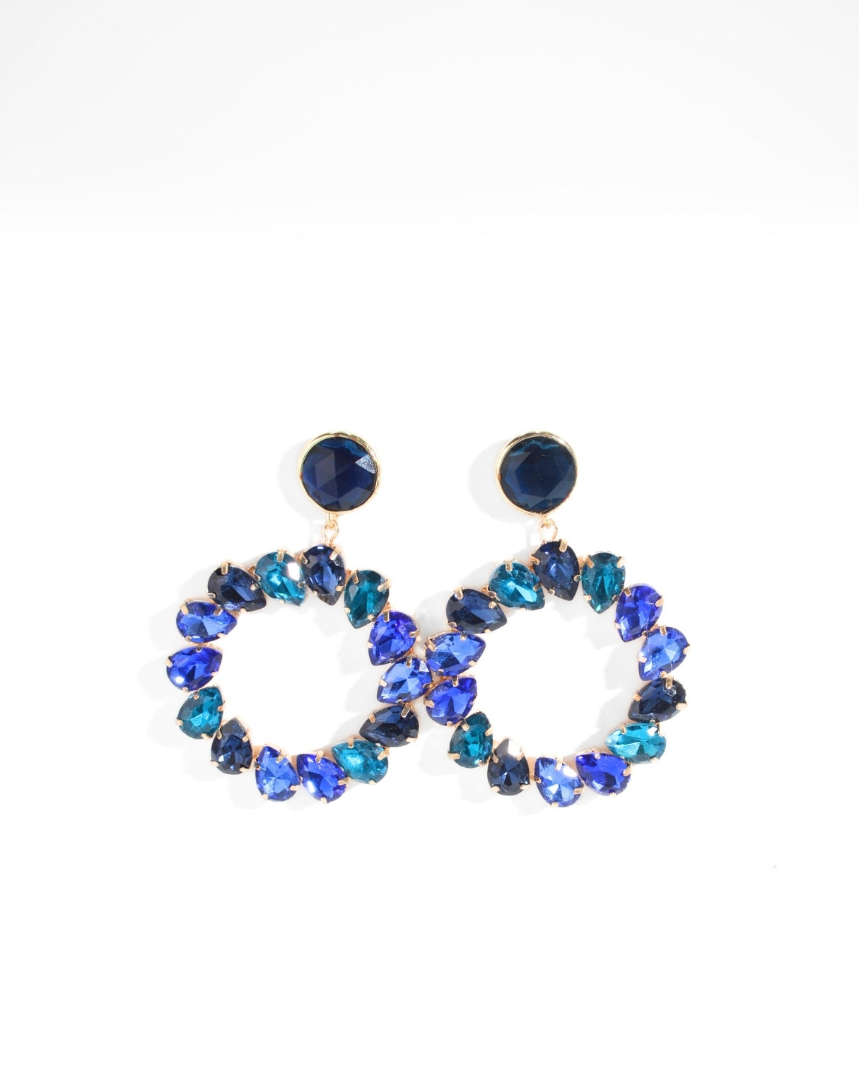 ORECCHINO CIRCLE STRASS | BLU
