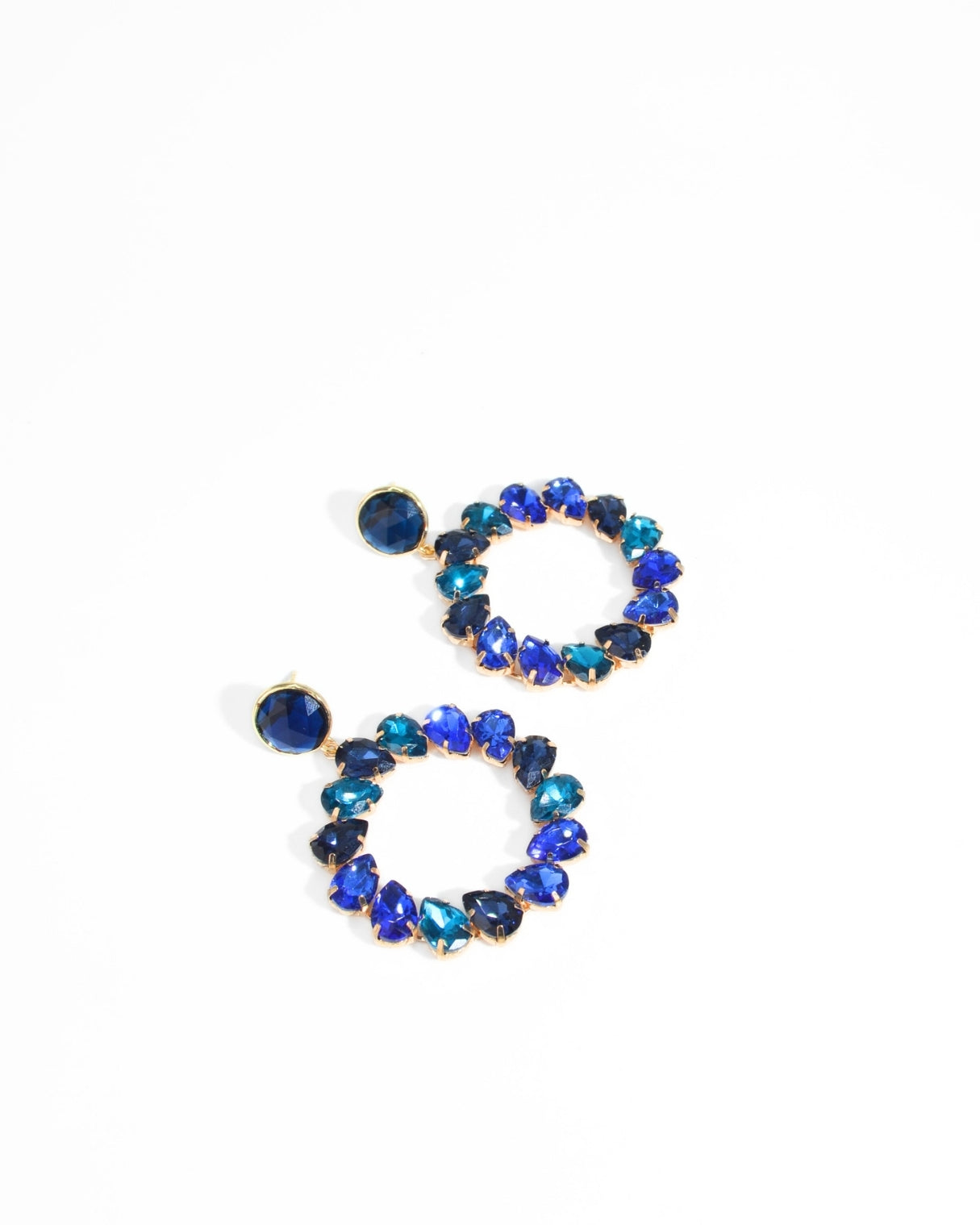 ORECCHINO CIRCLE STRASS | BLU