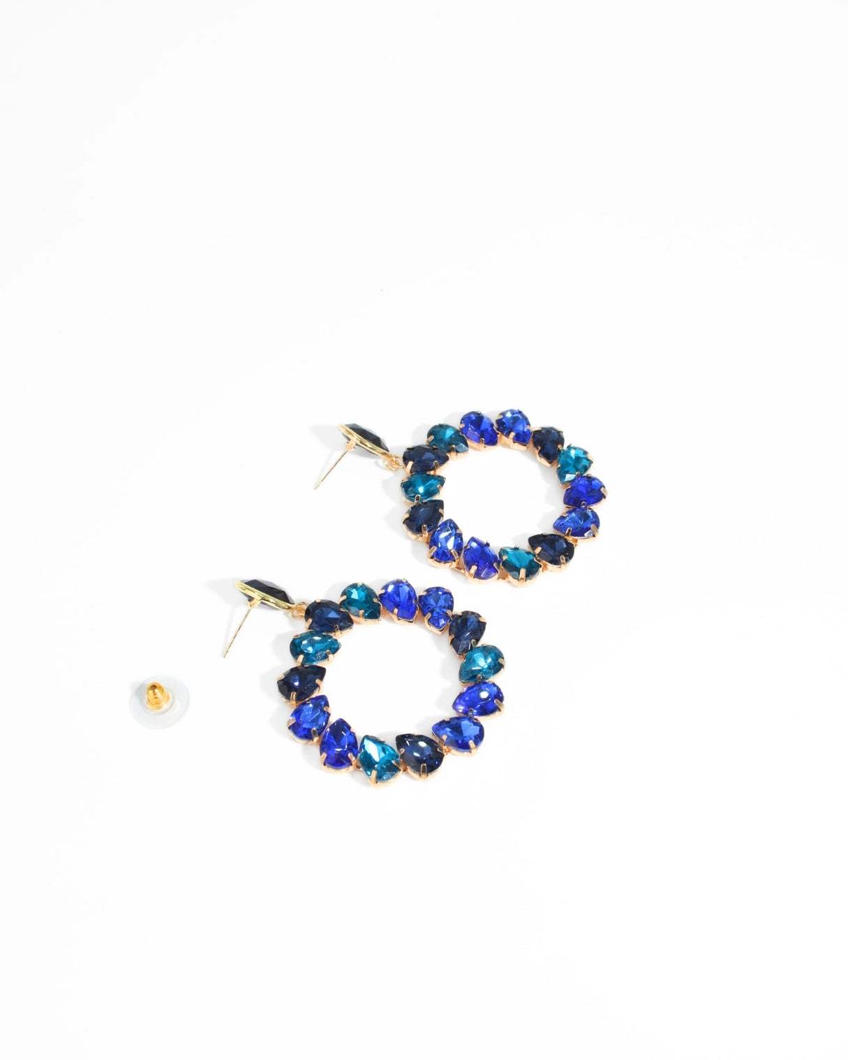 ORECCHINO CIRCLE STRASS | BLU