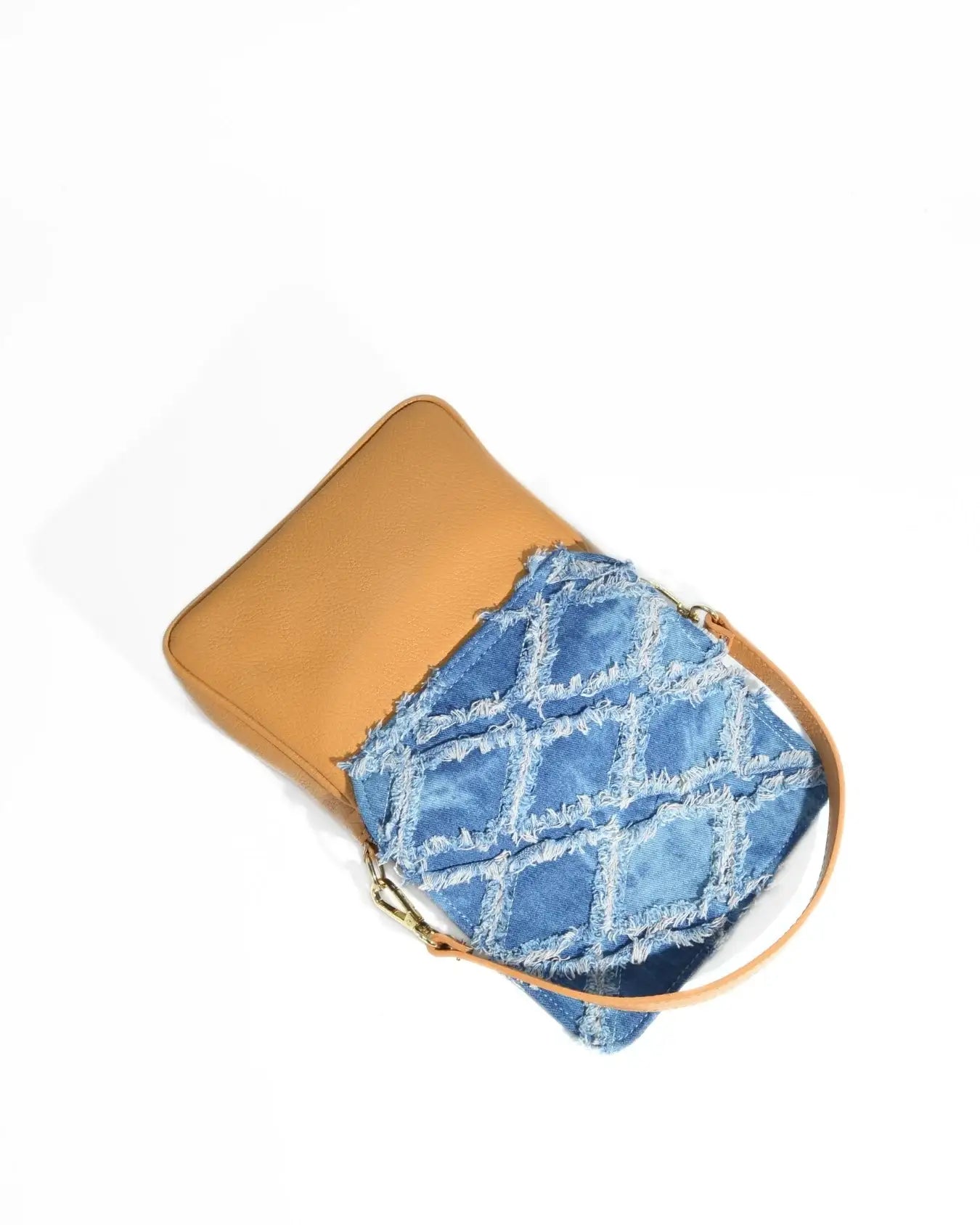 DENIM POUCH | COGNAC