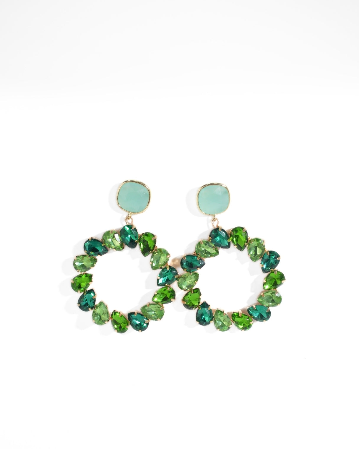 ORECCHINO CIRCLE STRASS | VERDE
