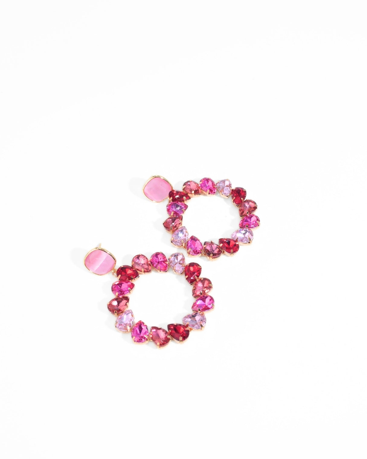 ORECCHINO CIRCLE STRASS | FUCSIA