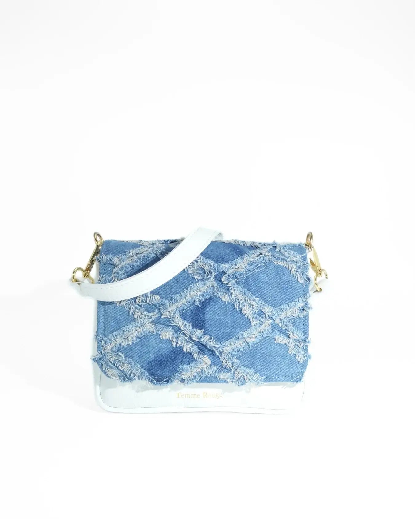 DENIM CLUTCH BAG | WHITE