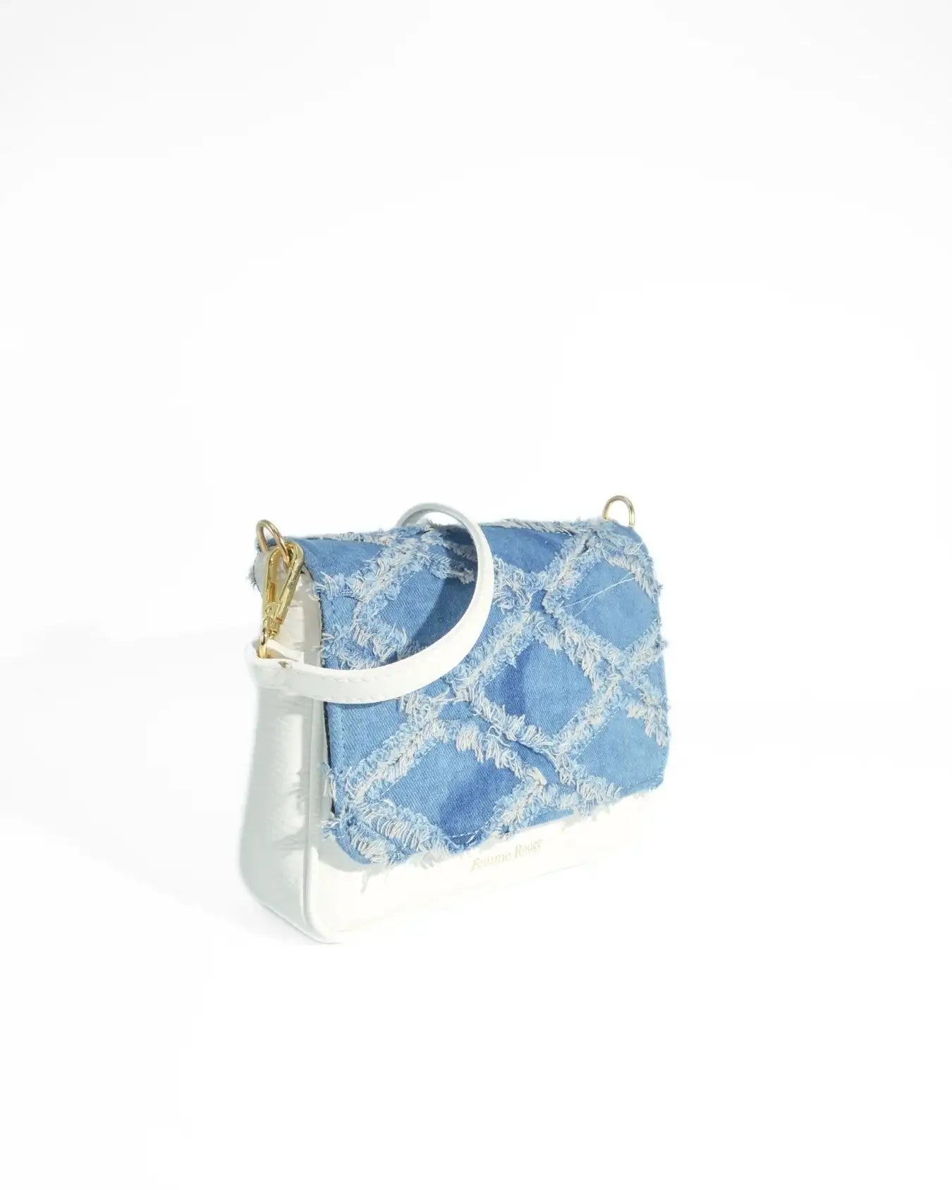DENIM CLUTCH BAG | WHITE
