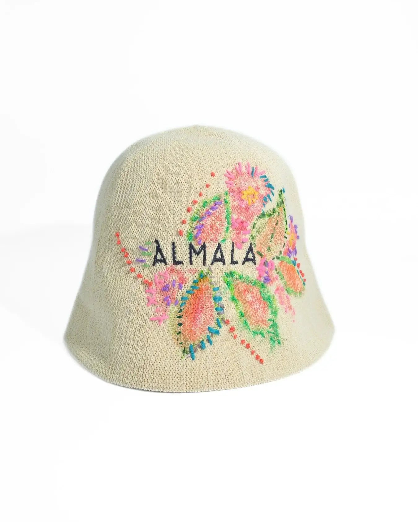 CAPPELLO RICAMO | NATURALE-ROSA