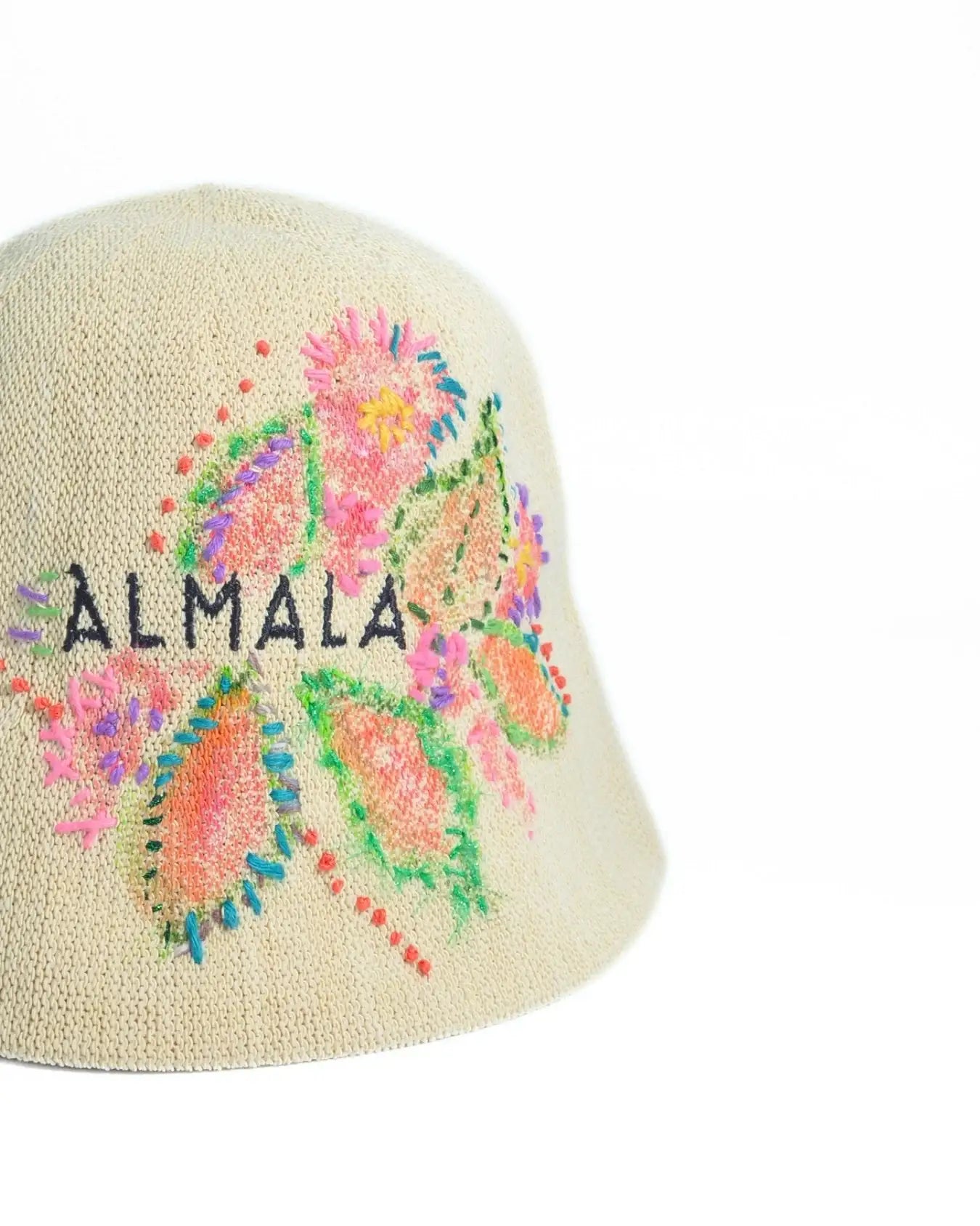 CAPPELLO RICAMO | NATURALE-ROSA