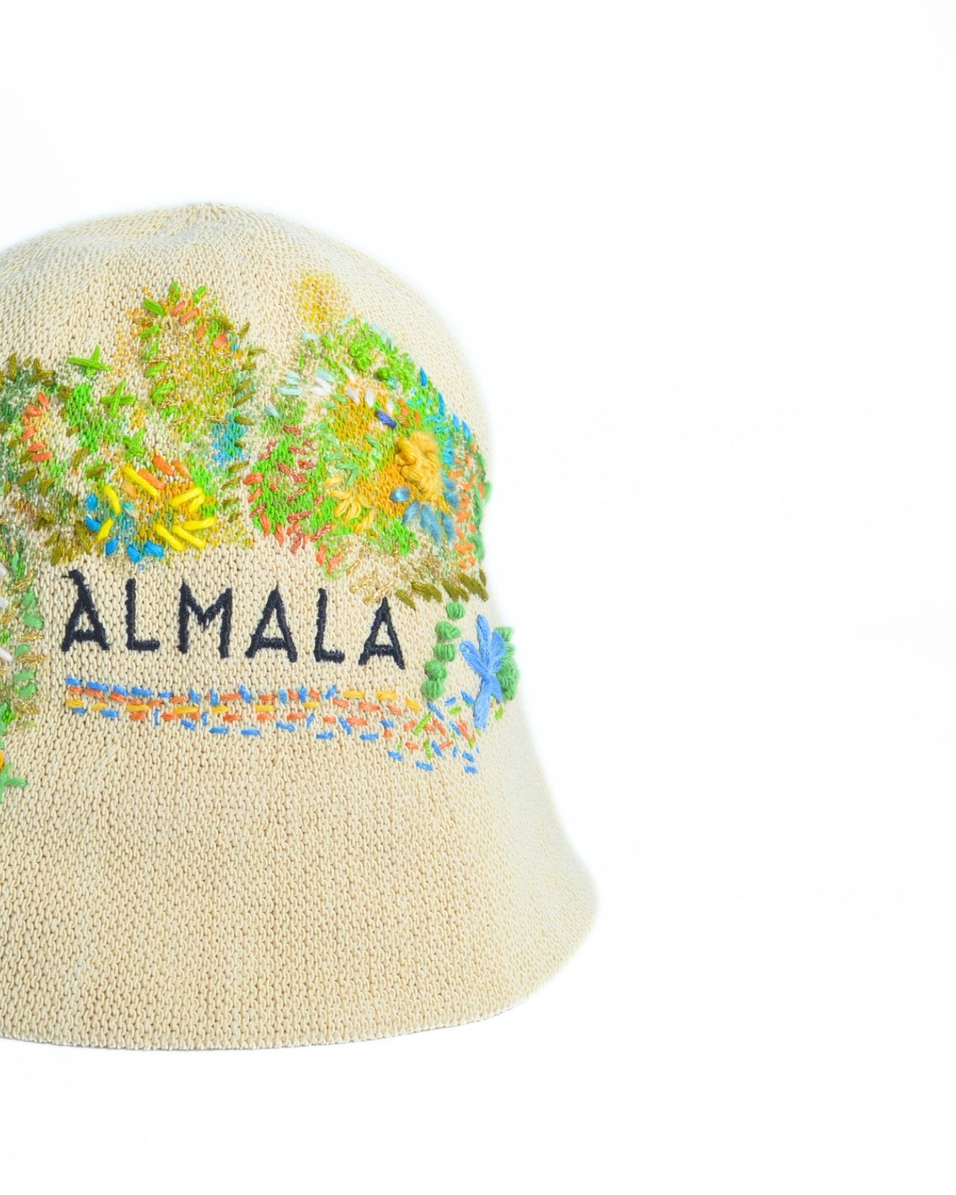 CAPPELLO RICAMO | NATURALE-VERDE