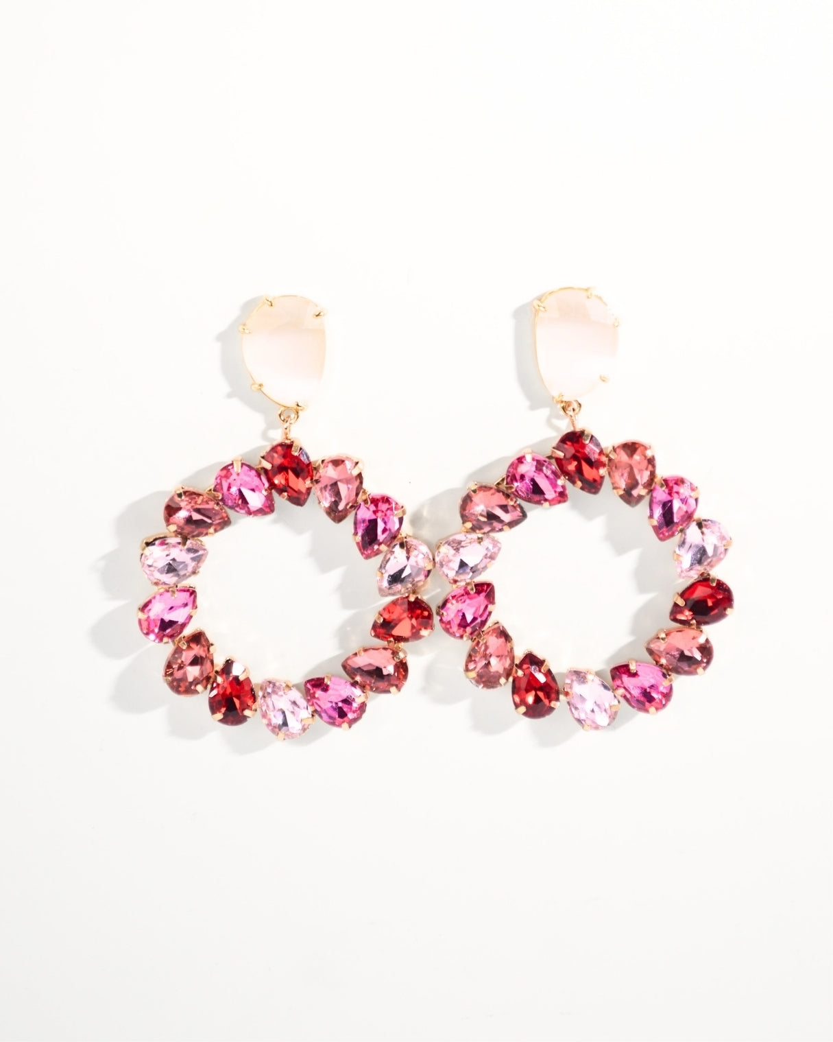 ORECCHINO CIRCLE STRASS | FUCSIA