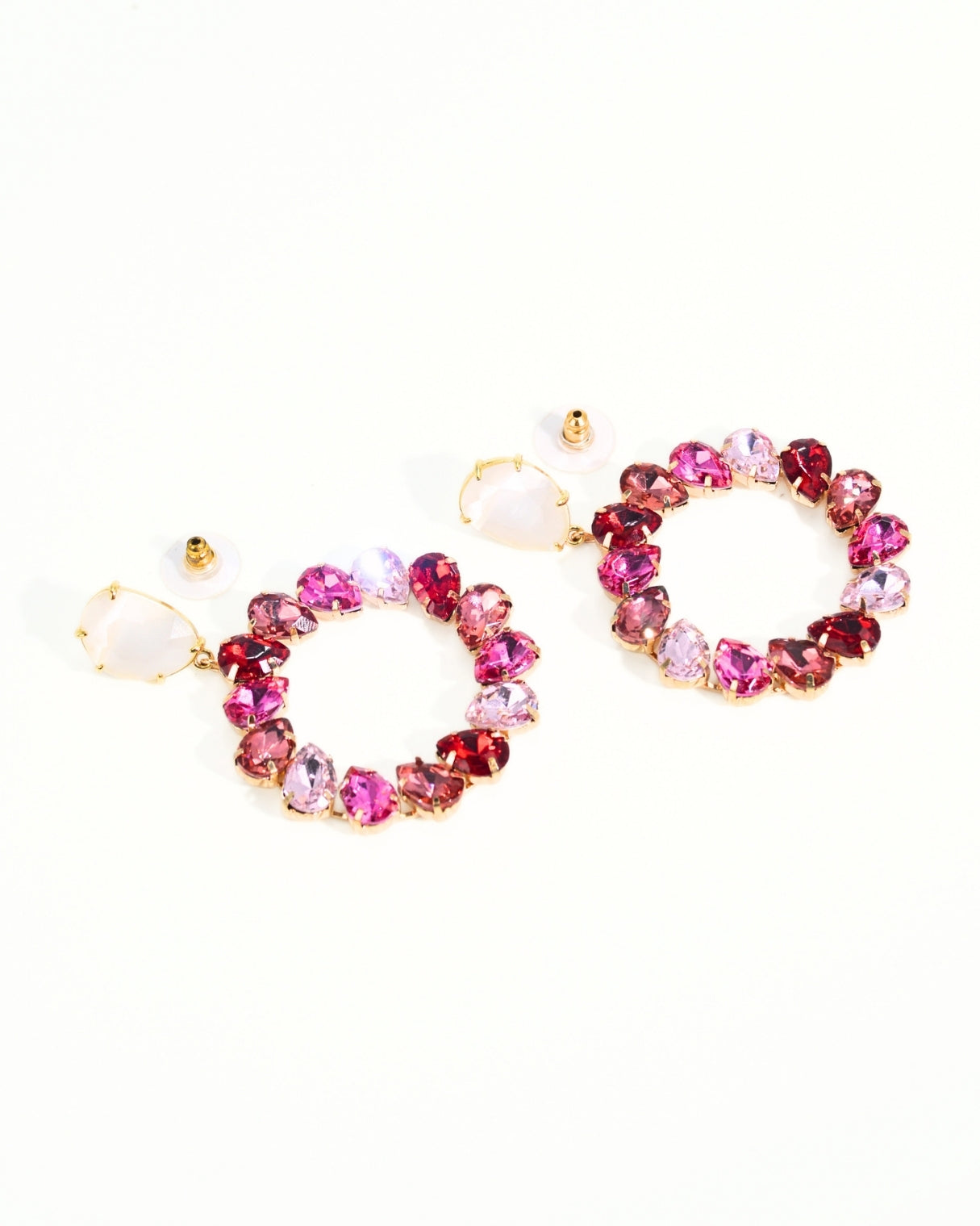 ORECCHINO CIRCLE STRASS | FUCSIA