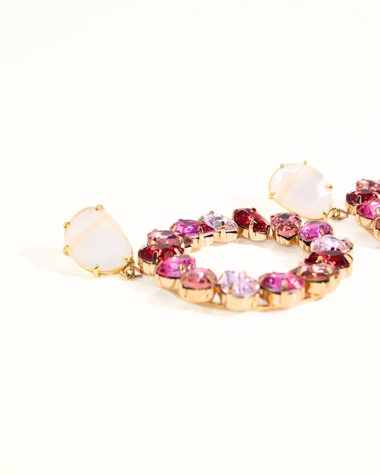 ORECCHINO CIRCLE STRASS | FUCSIA