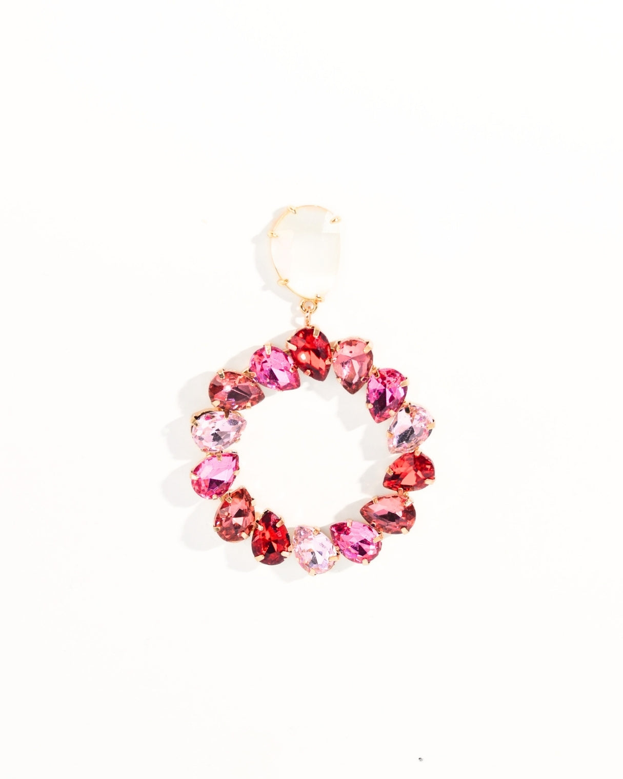ORECCHINO CIRCLE STRASS | FUCSIA