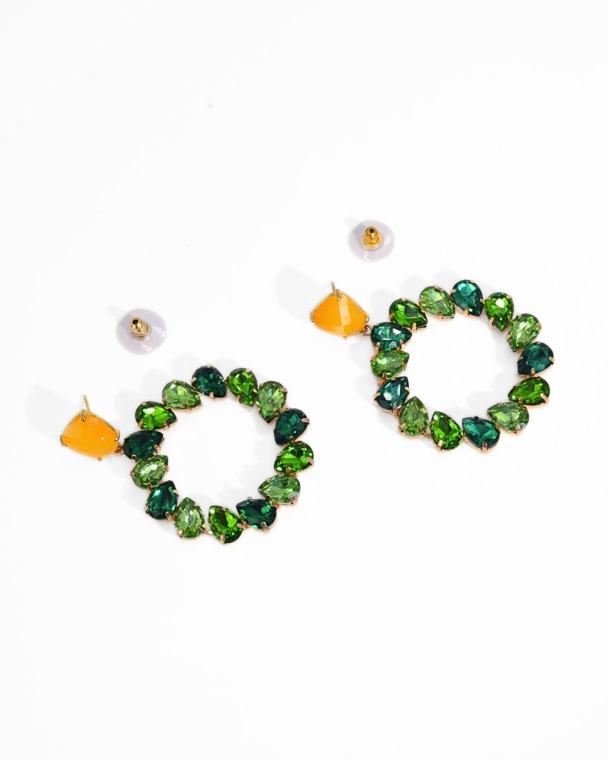 ORECCHINO CIRCLE STRASS | VERDE