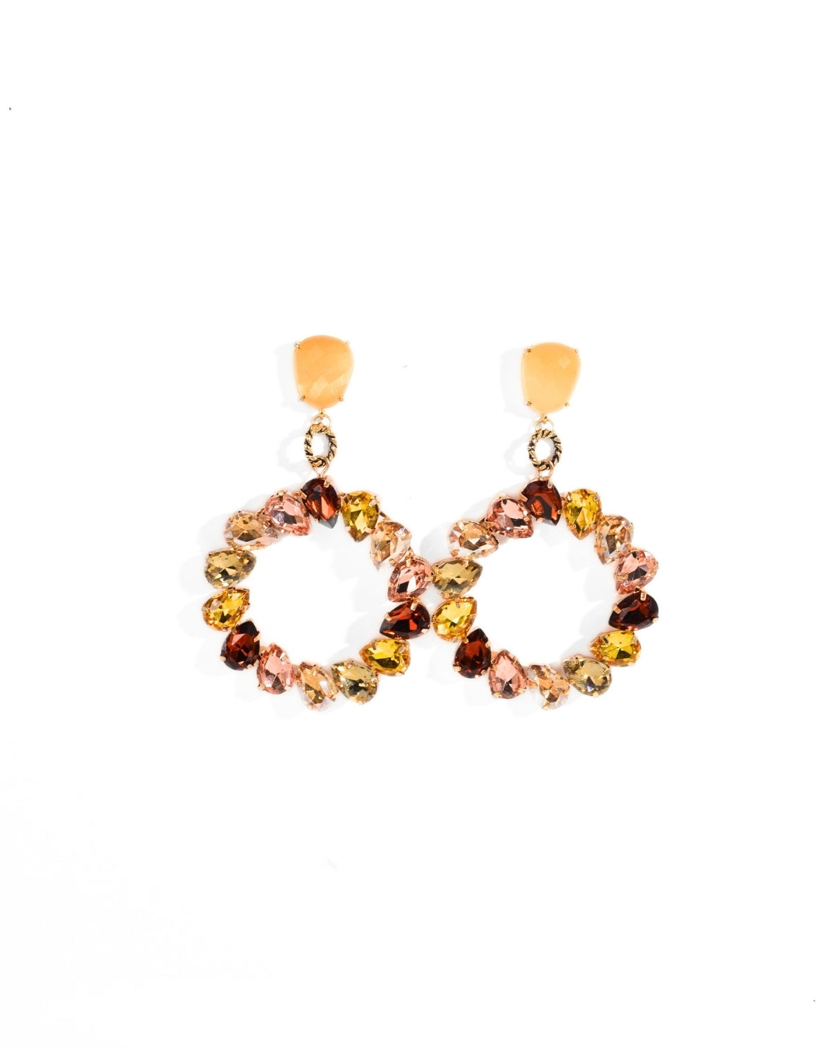 ORECCHINO CIRCLE STRASS | NATURALE