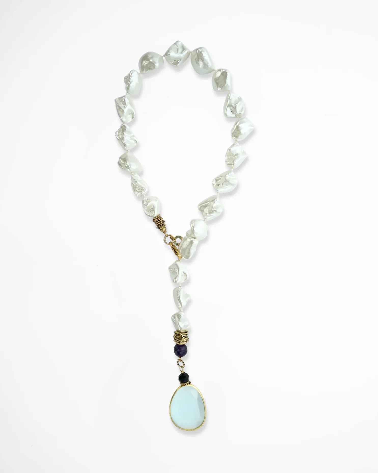COLLANA SCIARPA PERLA | BIANCO