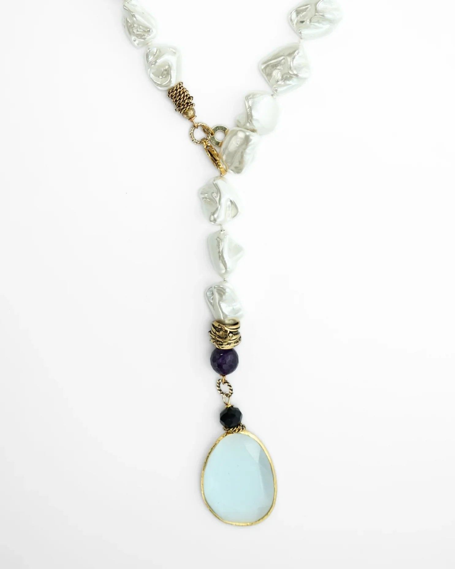 COLLANA SCIARPA PERLA | BIANCO