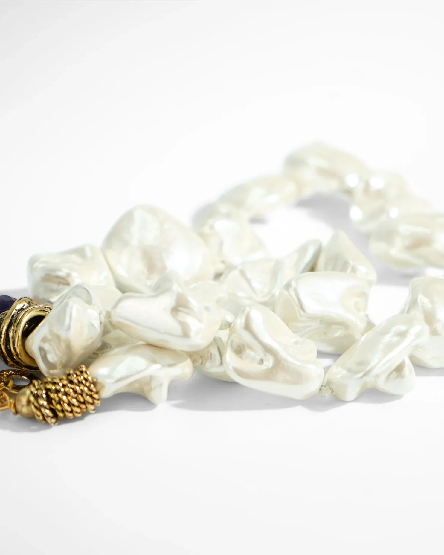 COLLANA SCIARPA PERLA | BIANCO