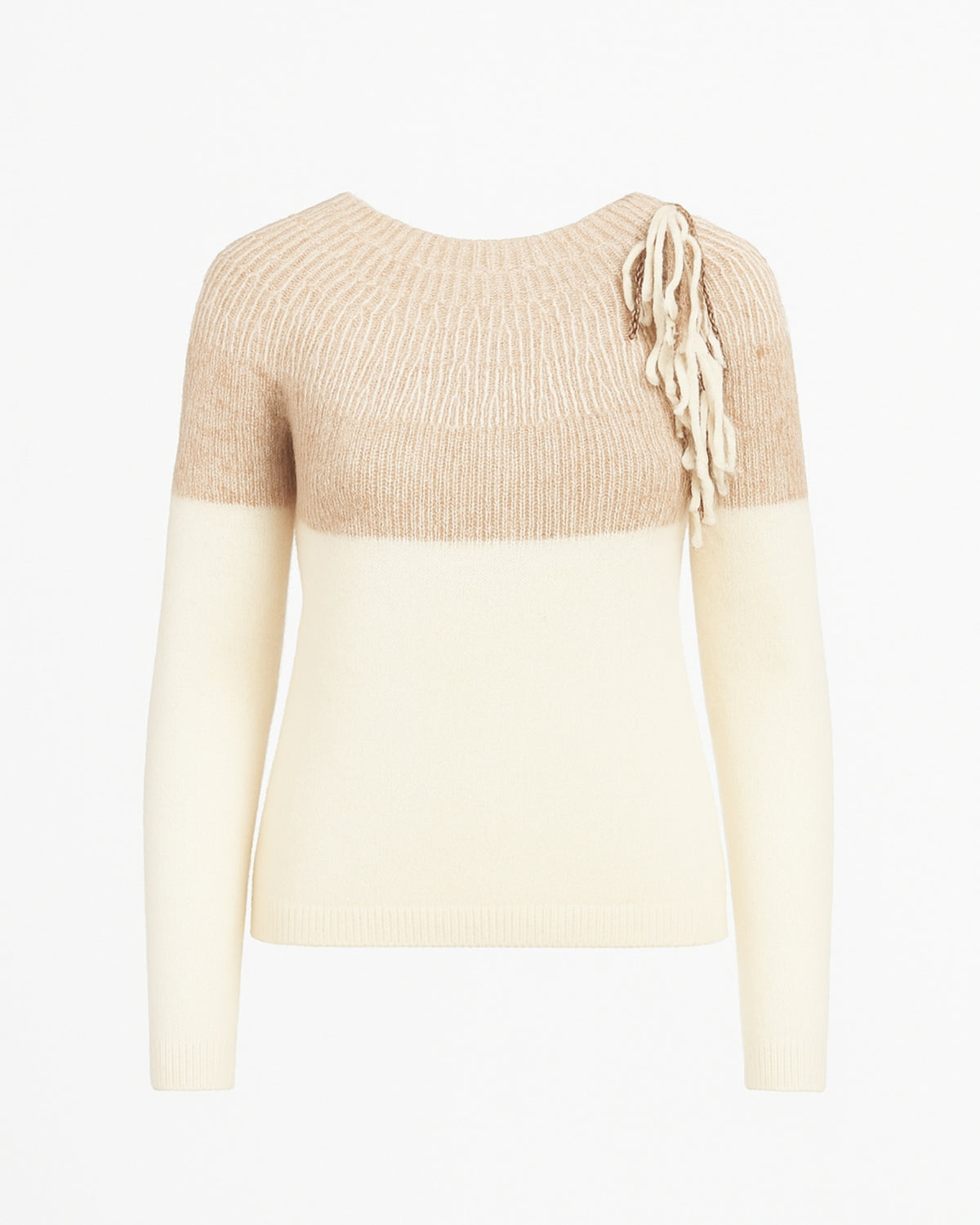 MAGLIONE IN LANA CON DETTAGLI | BEIGE