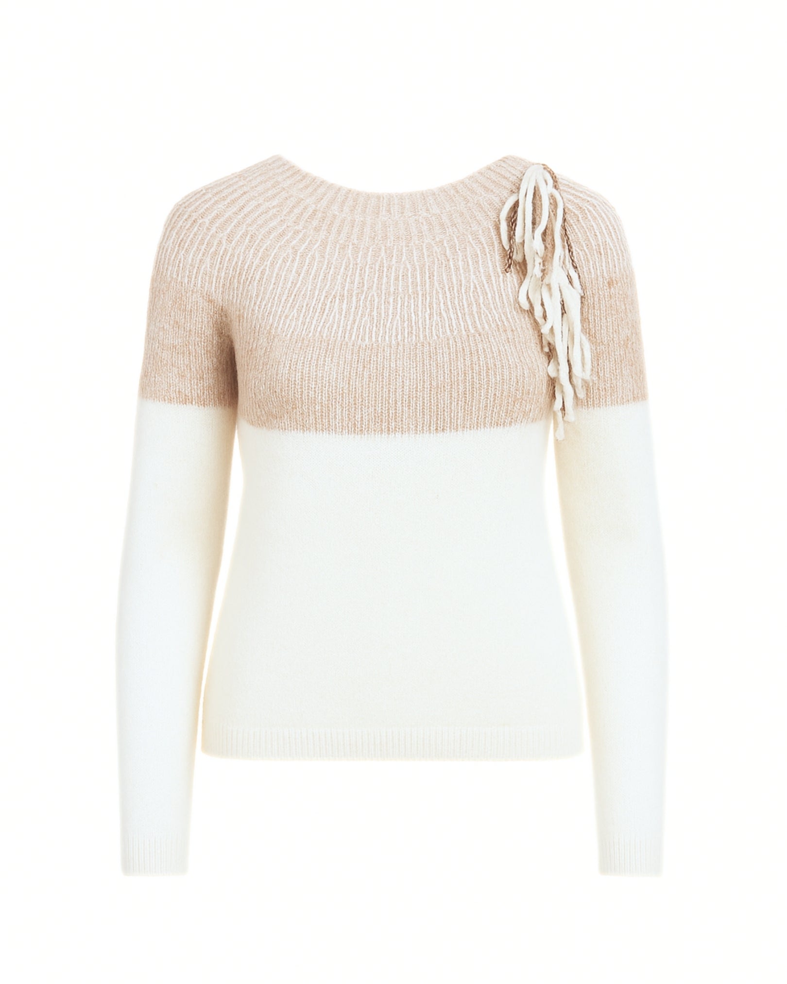MAGLIONE IN LANA CON DETTAGLI | BEIGE
