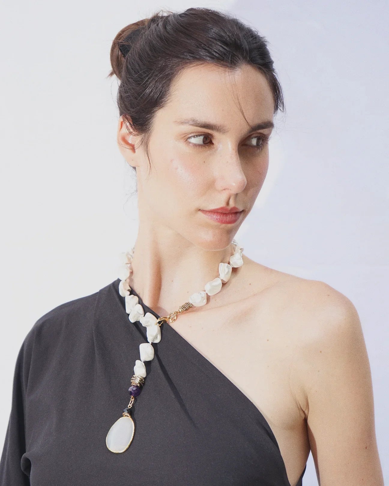COLLANA SCIARPA PERLA | BIANCO