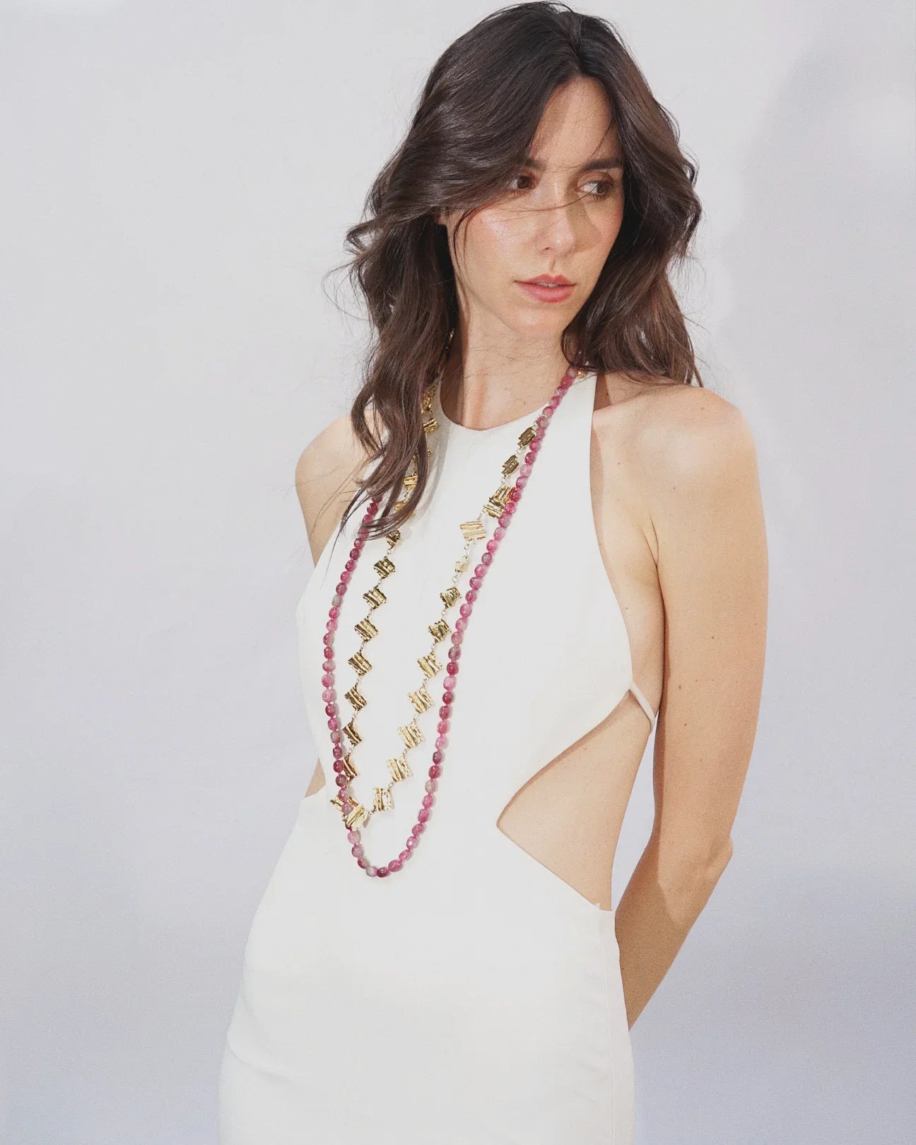 COLLANA DOUBLE STONE | FUCSIA