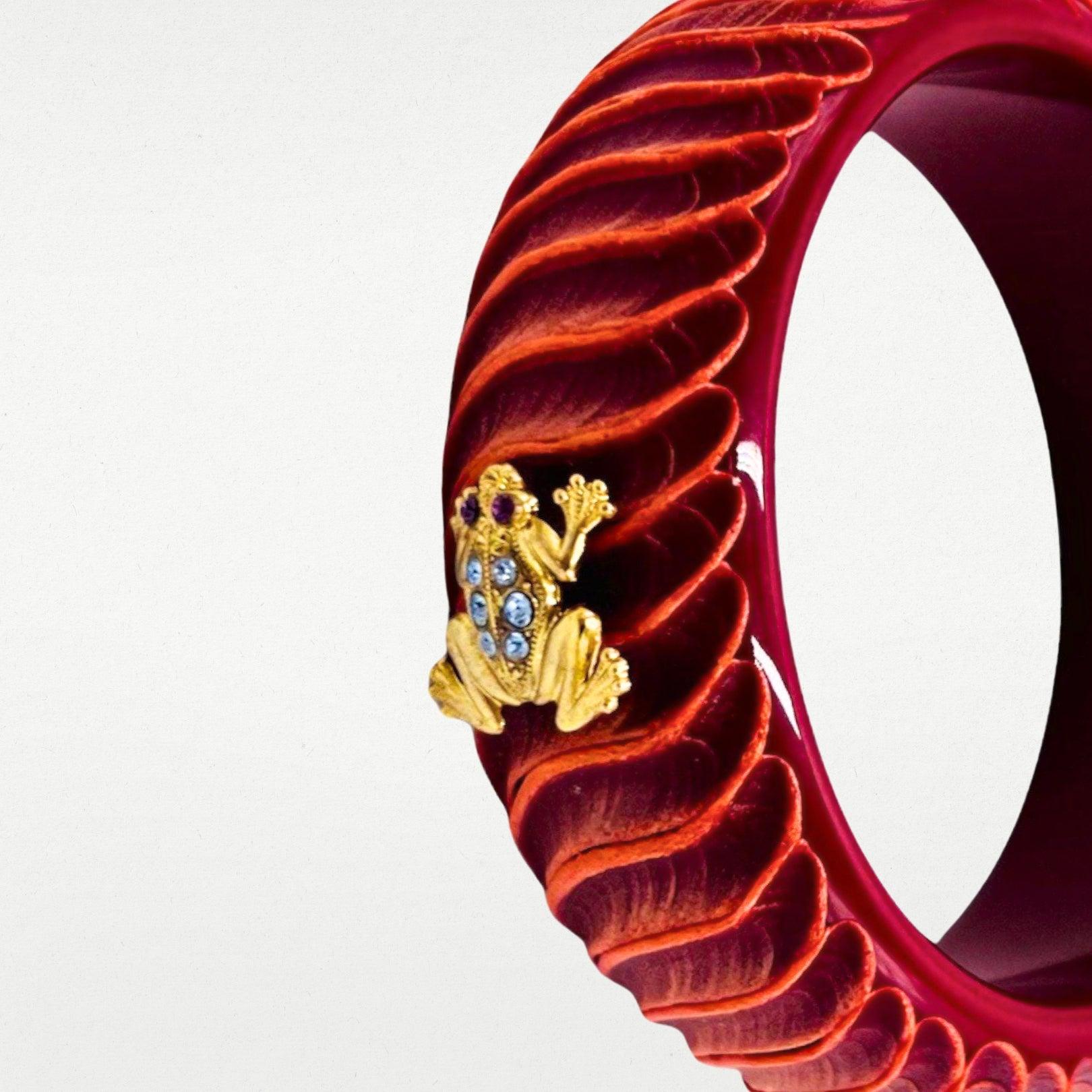 BRACCIALE ACETATE FROG | MATTONE SCURO - Almala