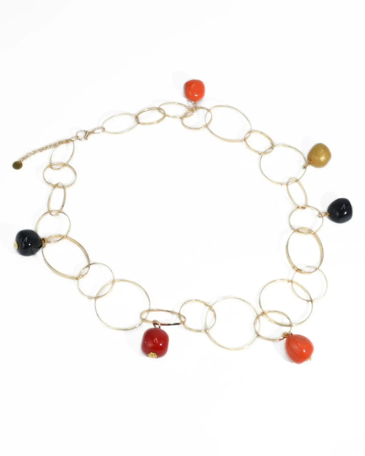 COLLANA DOUBLE ACETATE | NERO/ROSSO