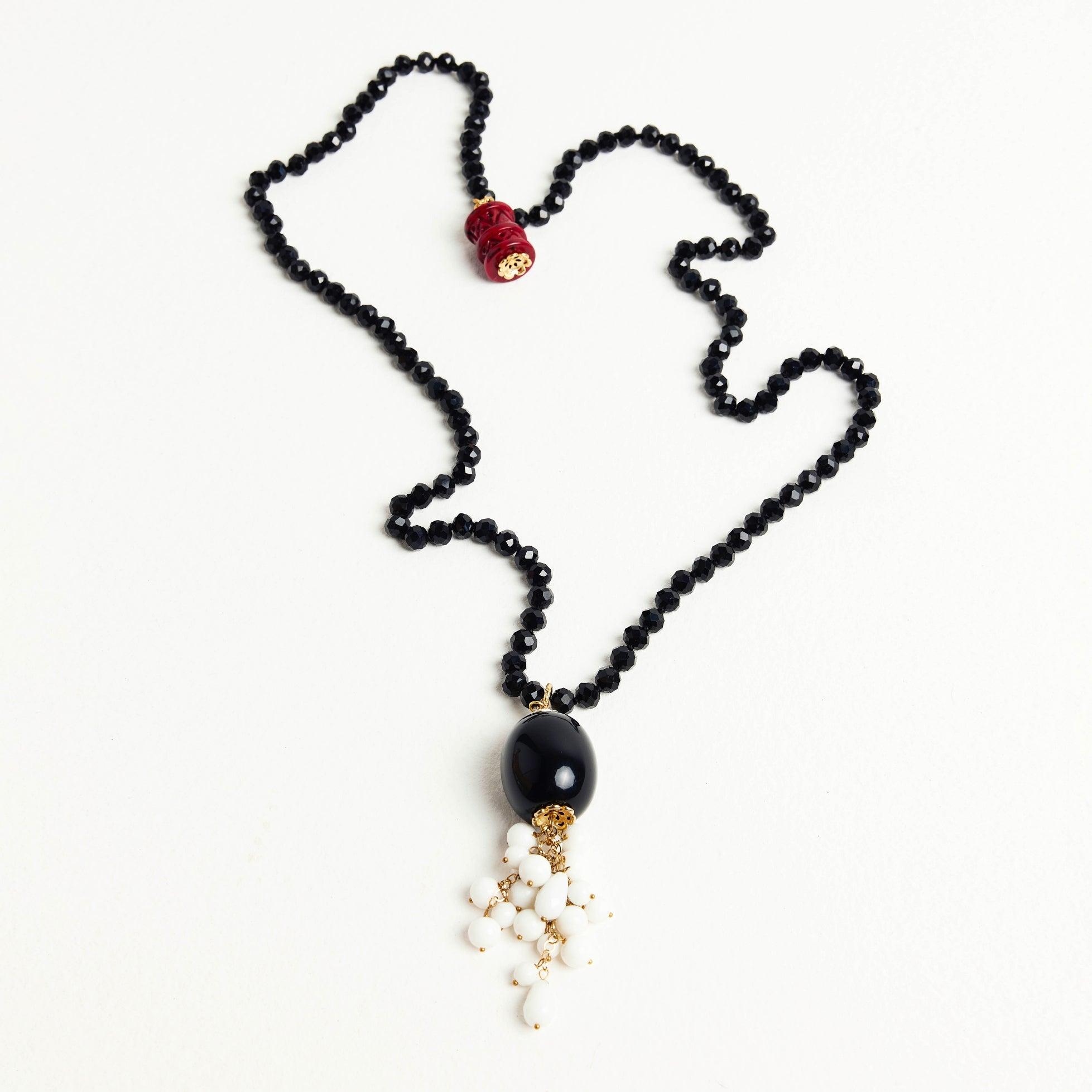 COLLANA SCIARPA GRAPPOLO - BIANCO - Almala
