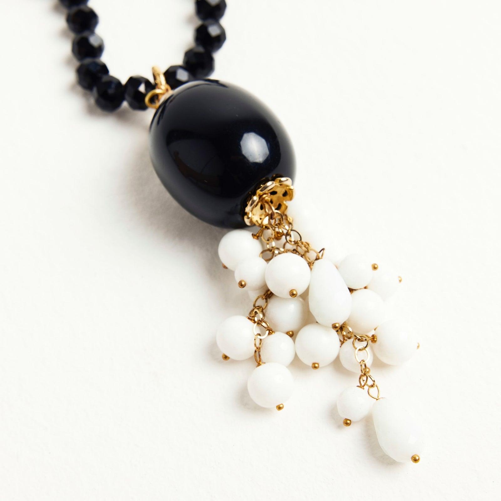 COLLANA SCIARPA GRAPPOLO - BIANCO - Almala