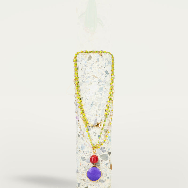 COLLANA ROSARIO STONE | VIOLA