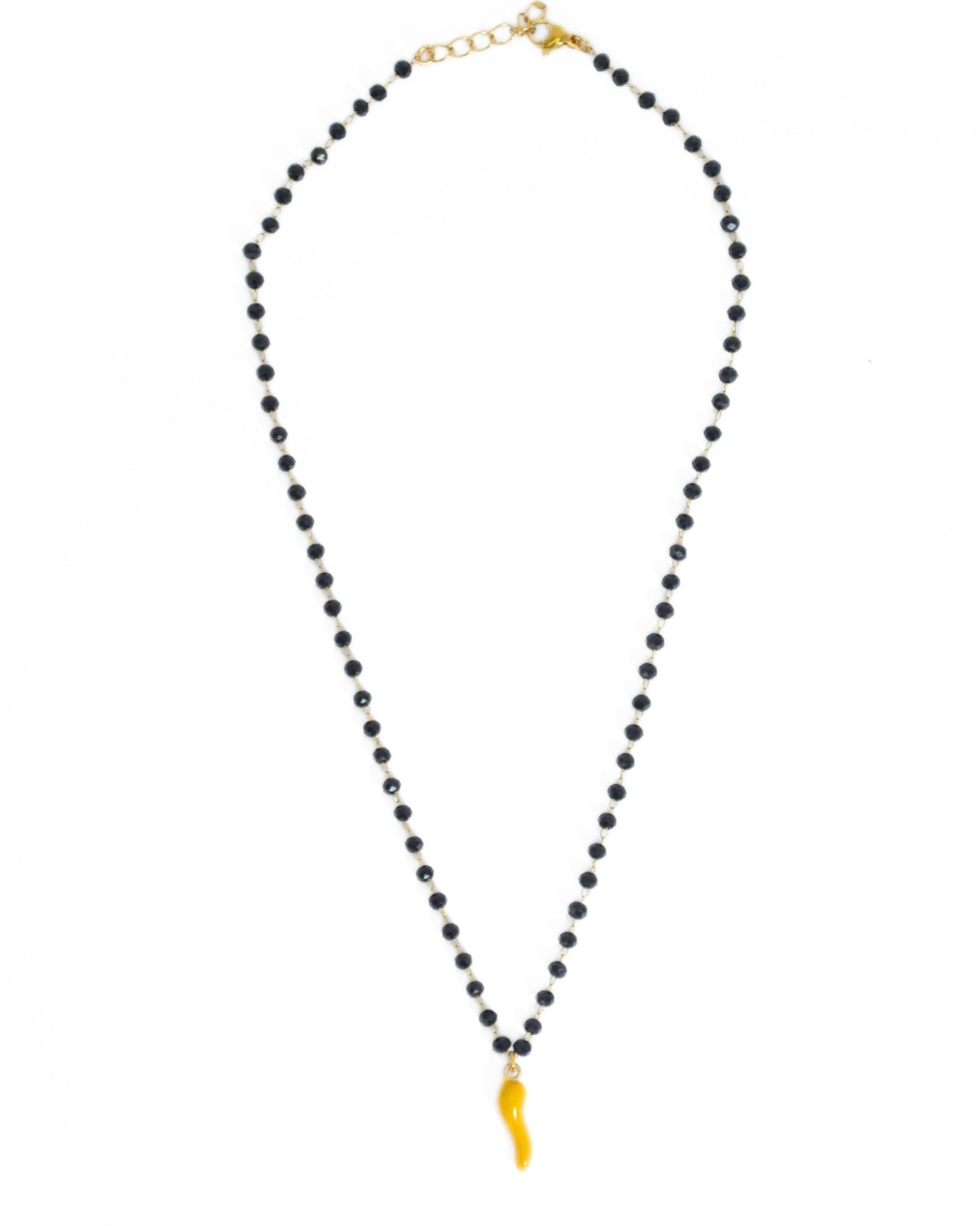 COLLANA ROSARIO CORNO| GIALLO