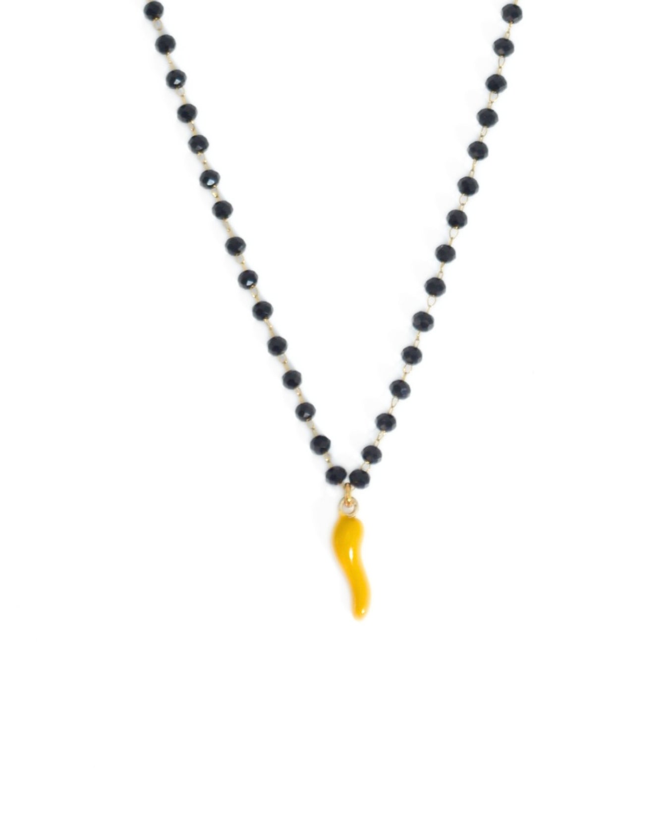 COLLANA ROSARIO CORNO| GIALLO