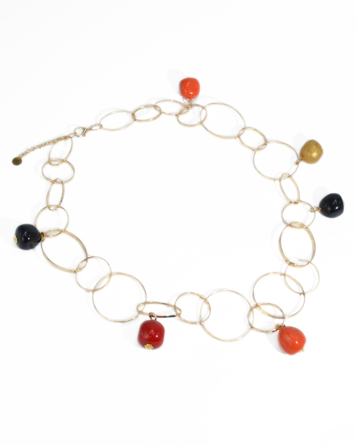 COLLANA DOUBLE ACETATE | NERO/ROSSO