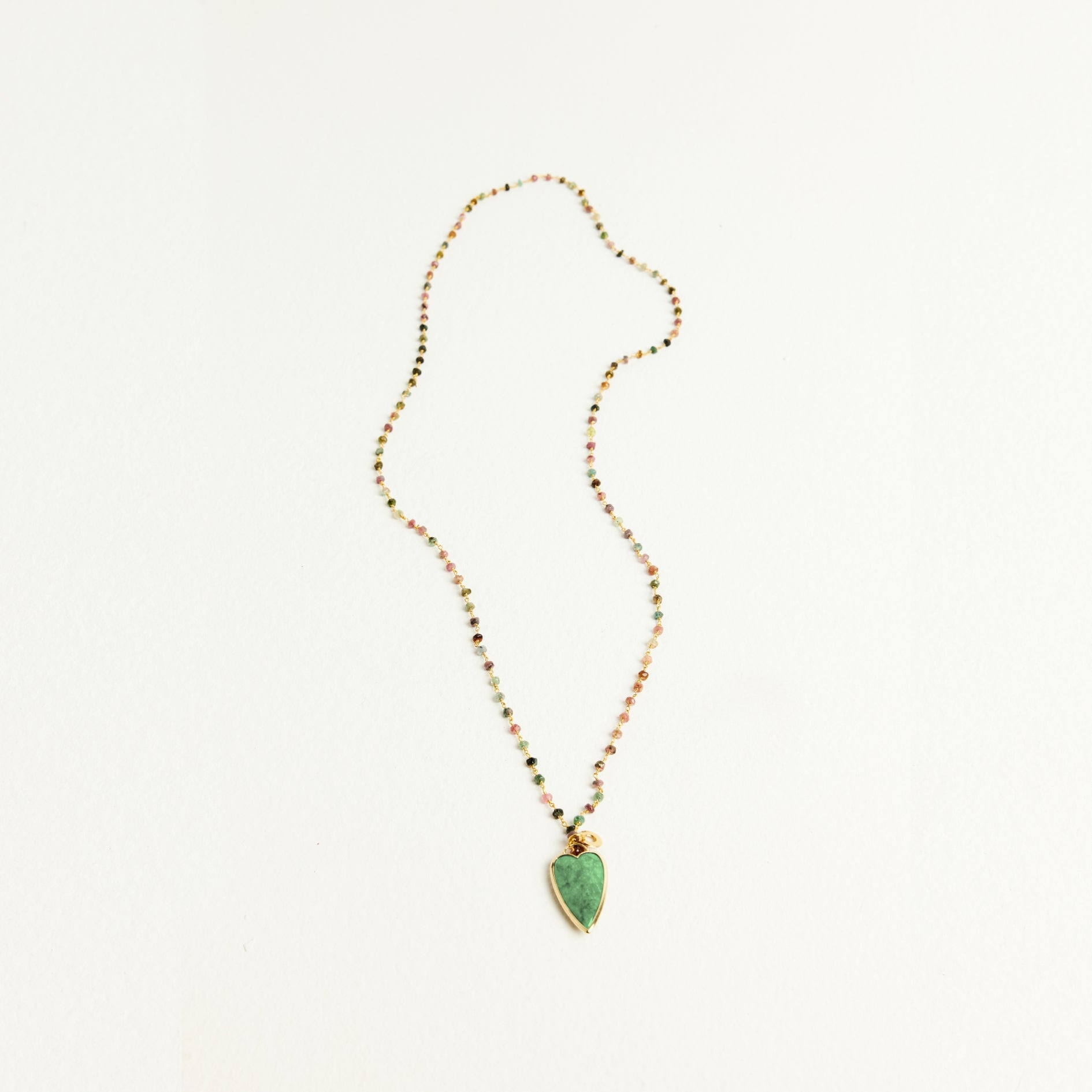 COLLANA TORMALINA CUORE - VERDE