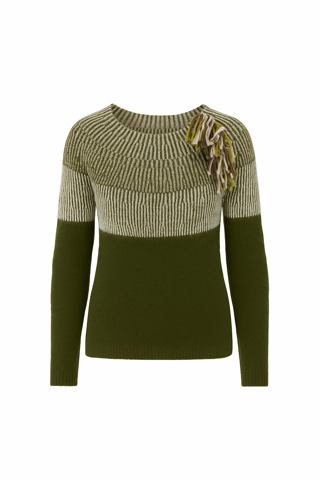 MAGLIONE IN LANA CON DETTAGLI | VERDE