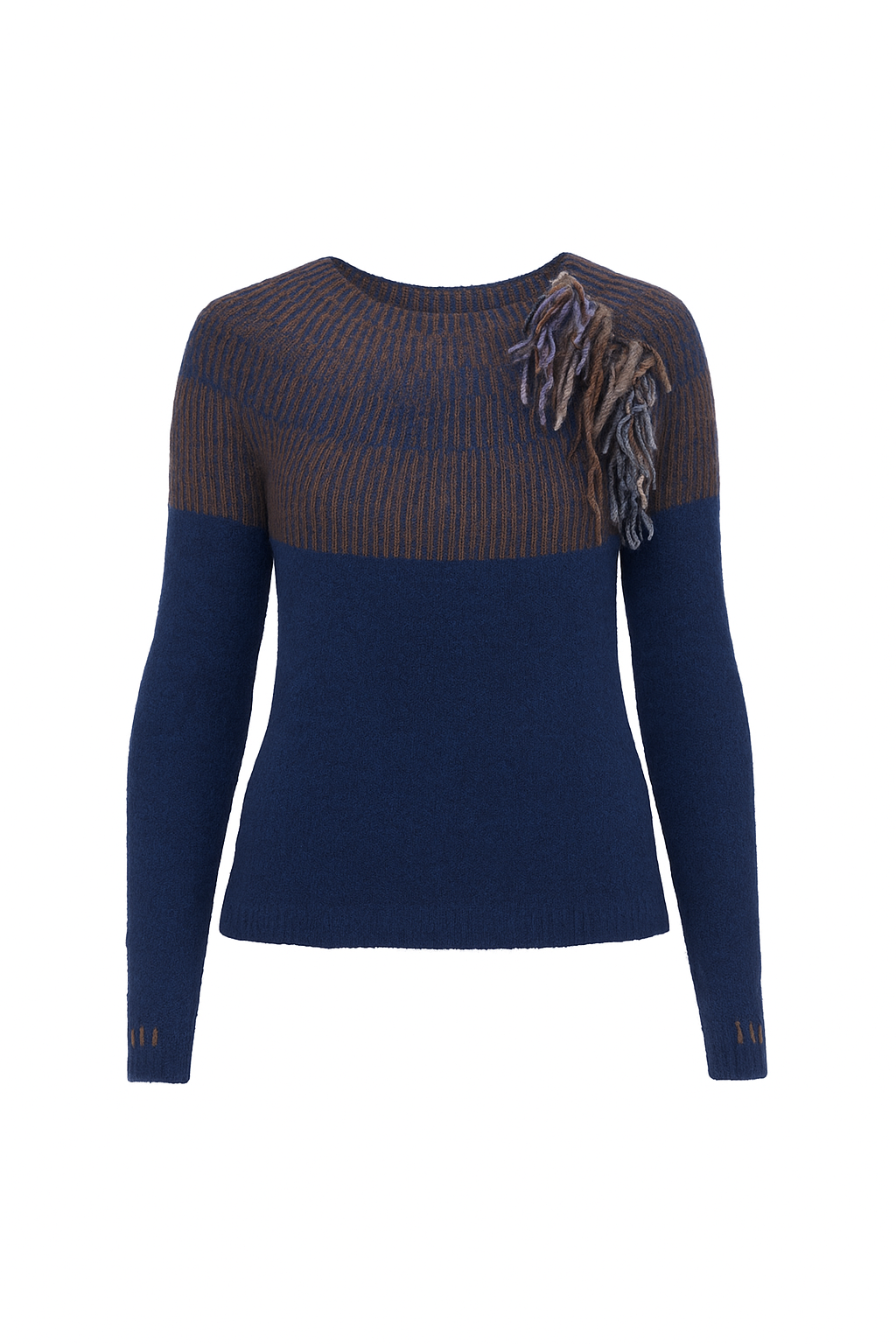 MAGLIONE IN LANA CON DETTAGLI | BLU