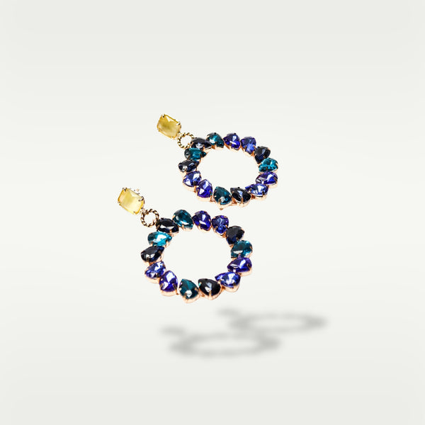 ORECCHINO CIRCLE STRASS | BLU