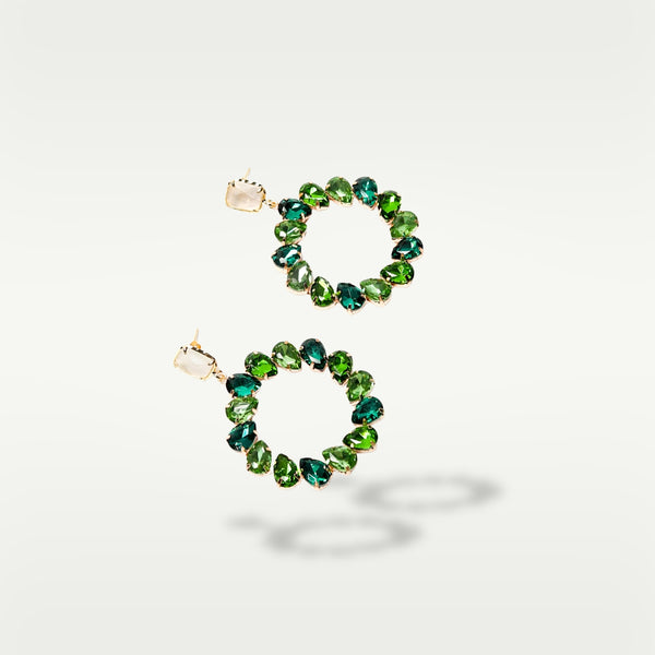 ORECCHINO CIRCLE STRASS | VERDE