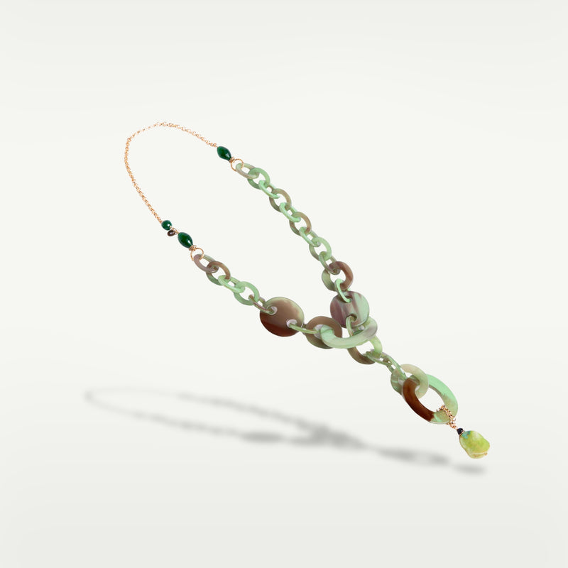 ACETATE STONE NECKLACE | GREEN