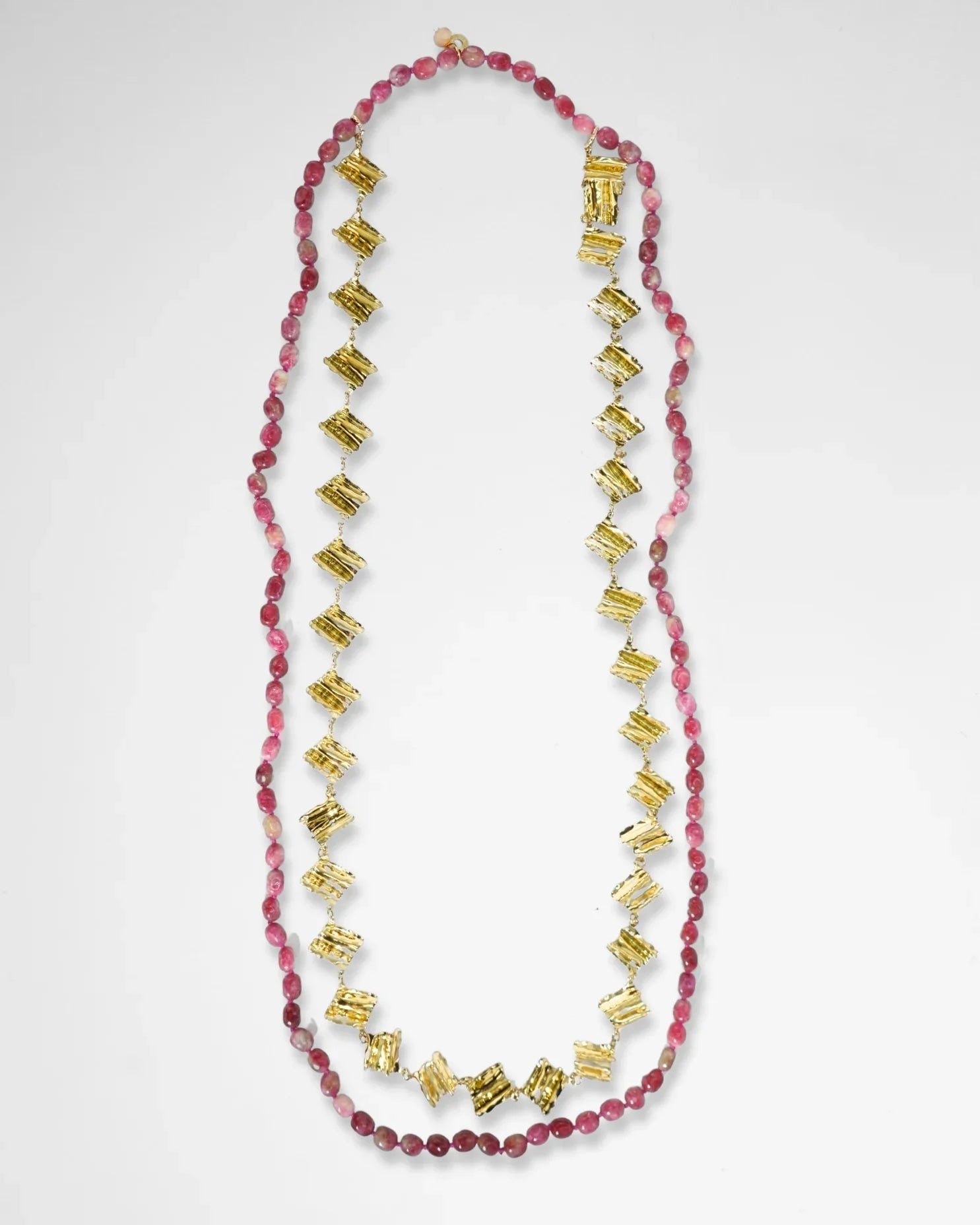 COLLANA DOUBLE STONE | FUCSIA