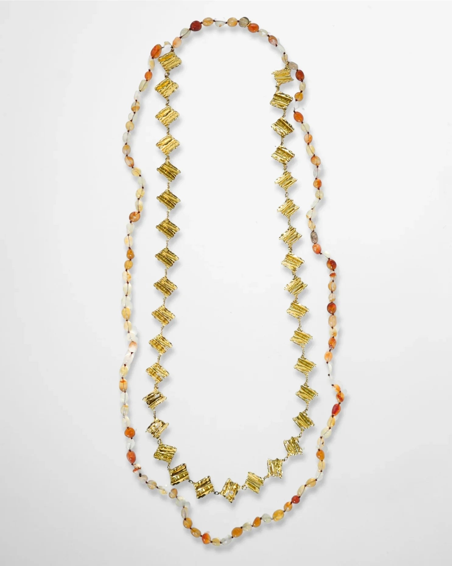 COLLANA DOUBLE STONE | ARANCIONE