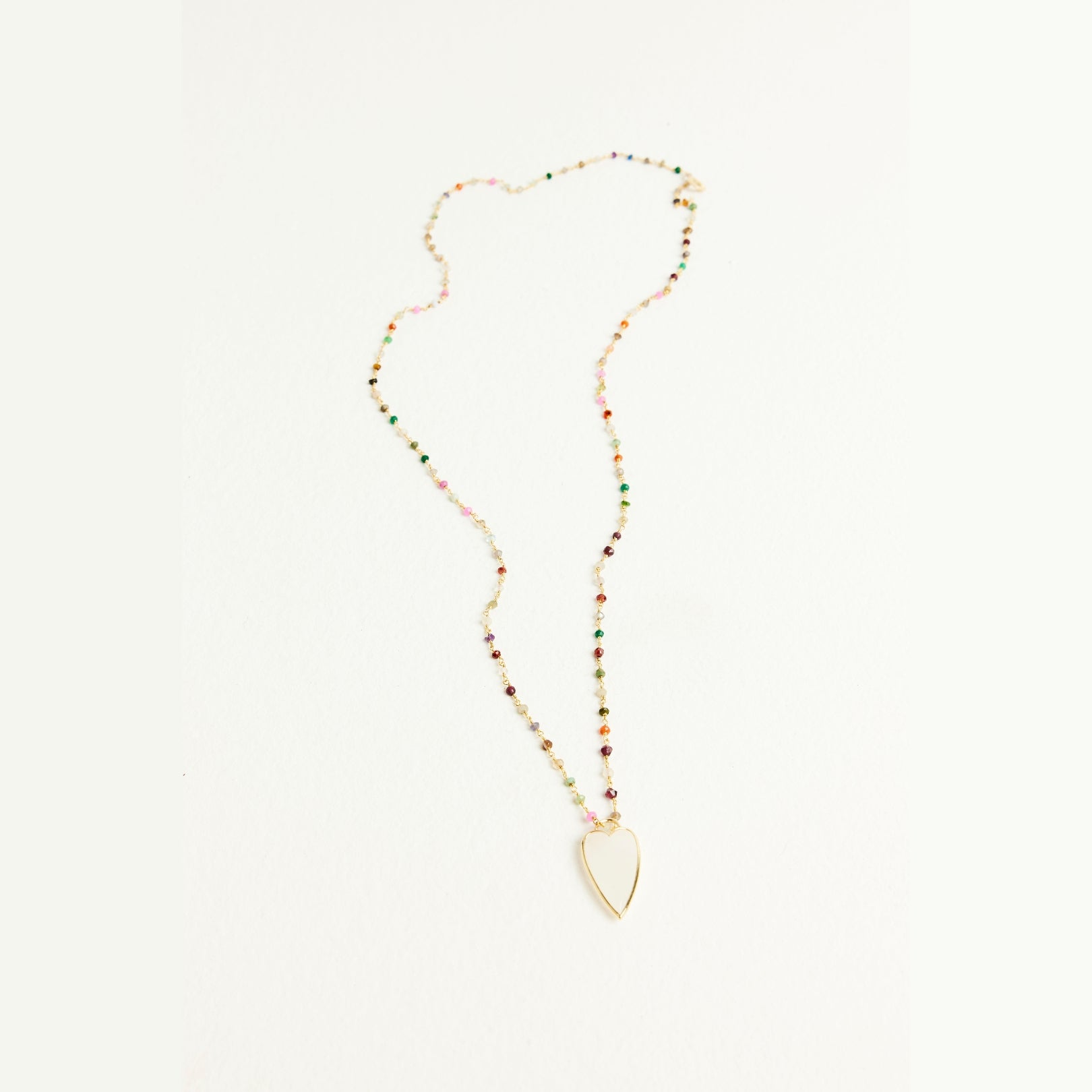 TOURMALINE HEART NECKLACE - WHITE